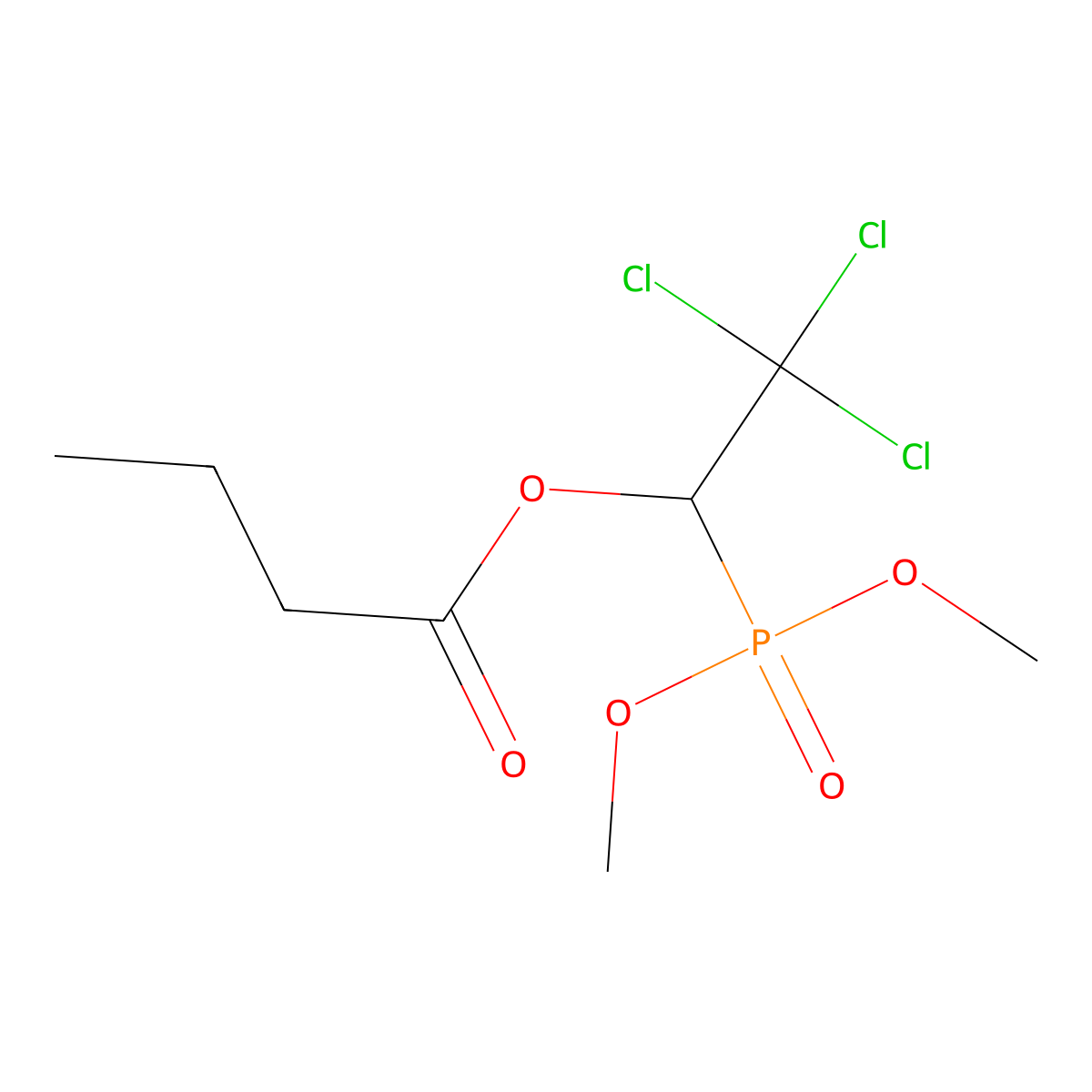 Butonate molecular structure, CAS 126-22-7