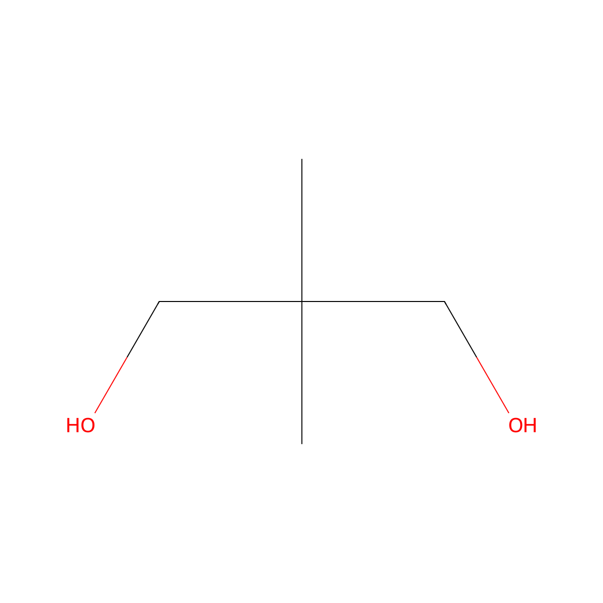 Neopentyl glycol molecular structure, CAS 126-30-7