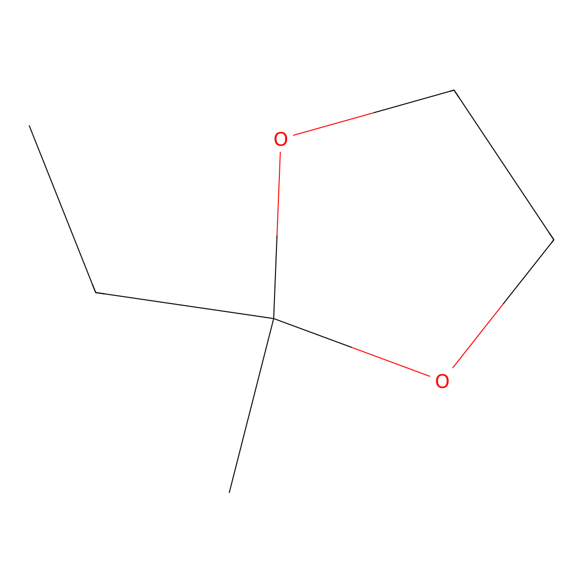 2-Ethyl-2-methyl-1,3-dioxolane molecular structure, CAS 126-39-6