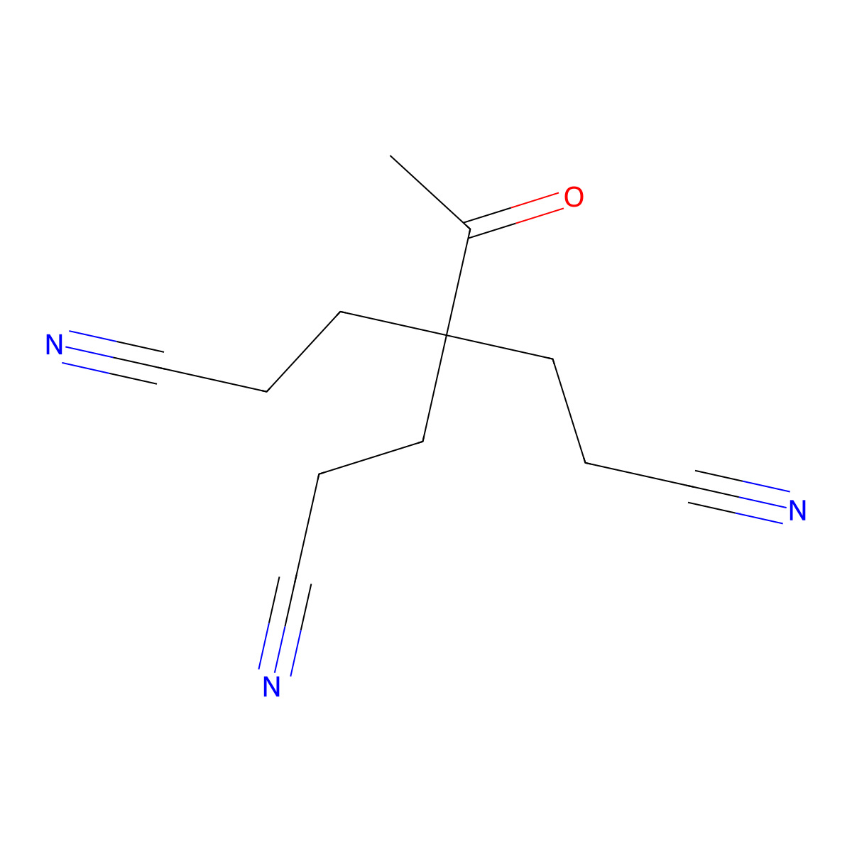 4-Acetyl-4-(2-cyanoethyl)heptanedinitrile molecular structure, CAS 126-50-1