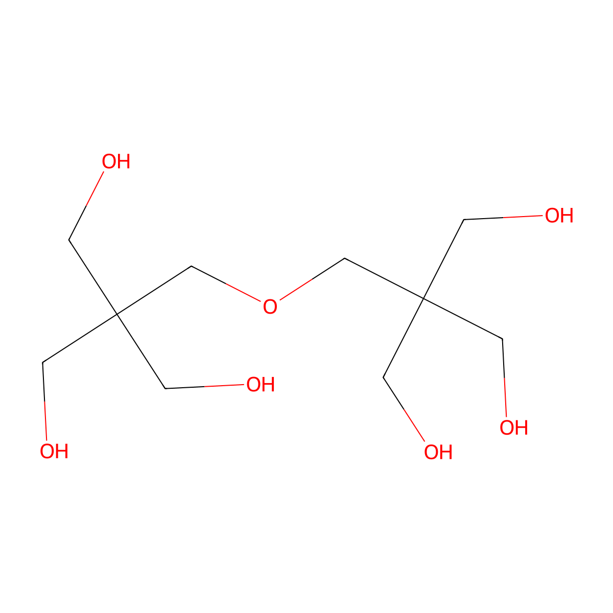 Dipentaerythritol molecular structure, CAS 126-58-9