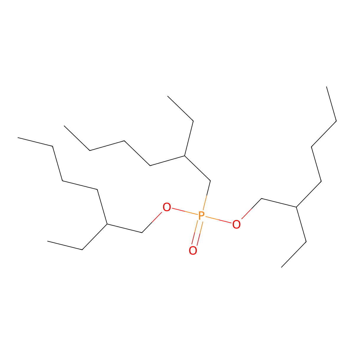 Bis(2-ethylhexyl) 2-ethylhexylphosphonate molecular structure, CAS 126-63-6