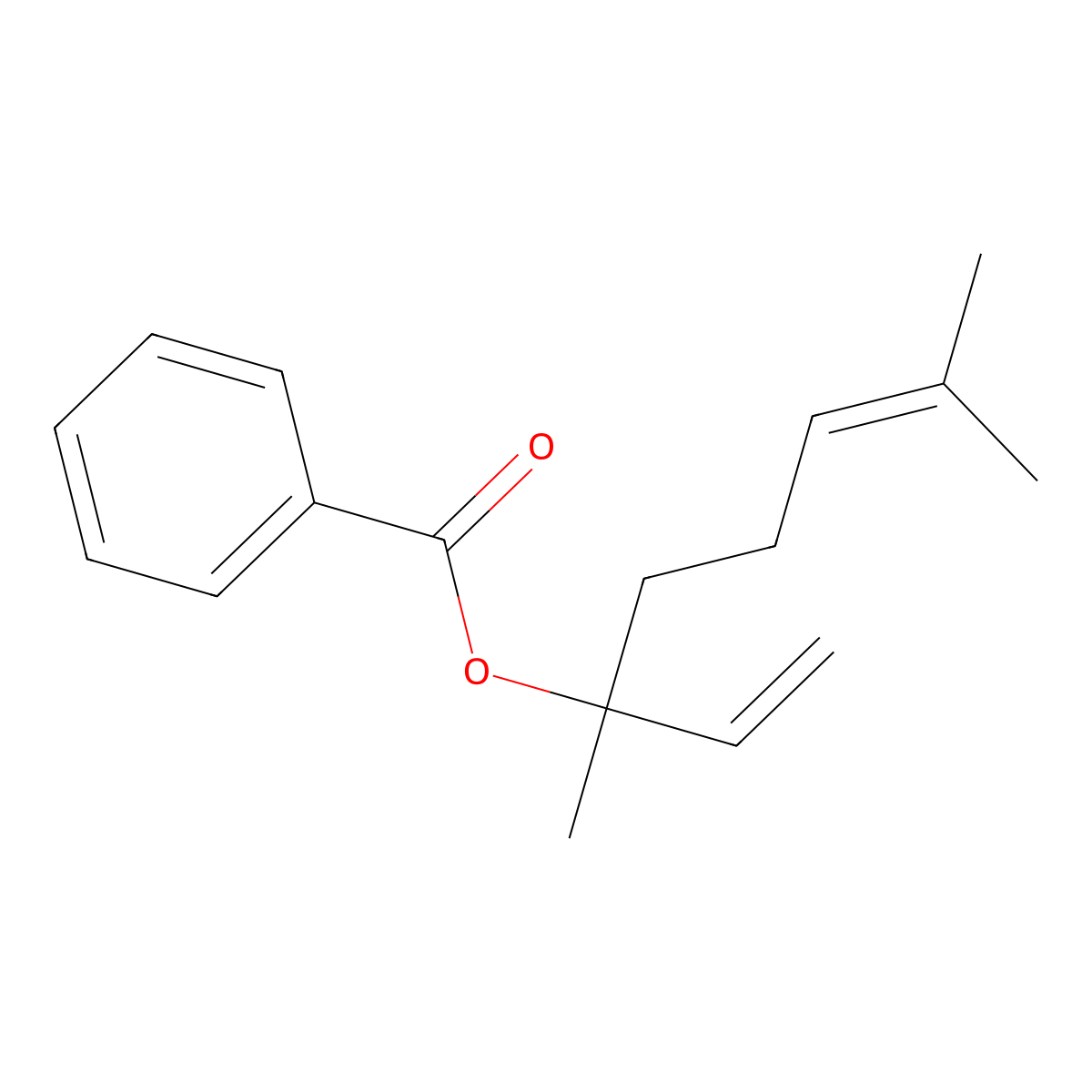 Linalyl benzoate molecular structure, CAS 126-64-7