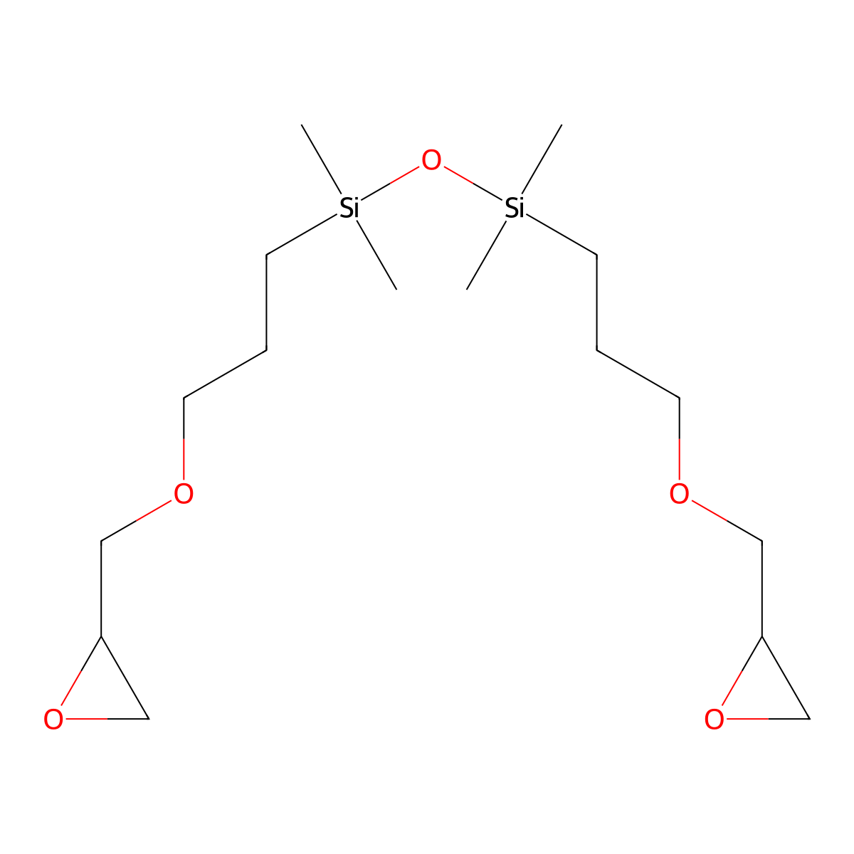 1,3-Bis(3-(2,3-epoxypropoxy)propyl)-1,1,3,3-tetramethyldisiloxane molecular structure, CAS 126-80-7