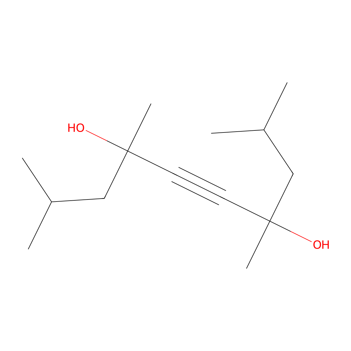 2,4,7,9-Tetramethyl-5-decyne-4,7-diol molecular structure, CAS 126-86-3