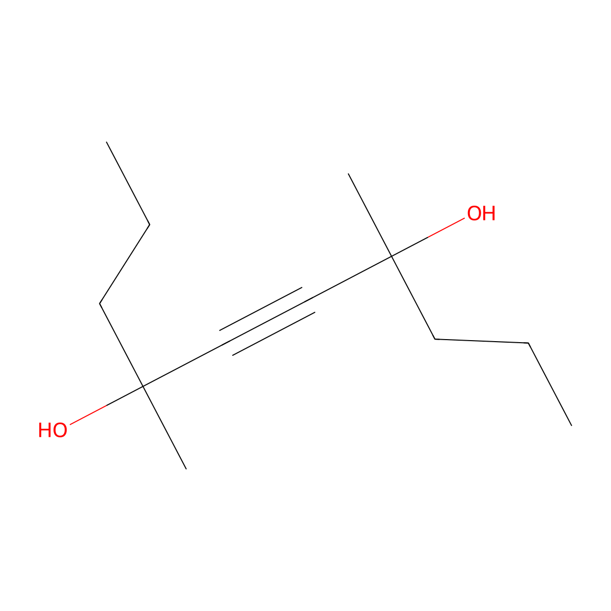 4,7-Dimethyl-5-decyne-4,7-diol molecular structure, CAS 126-87-4