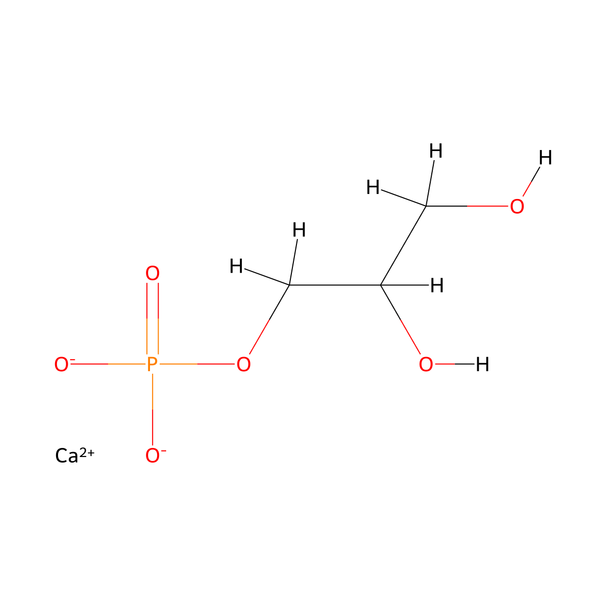 Calcium 1-glycerophosphate molecular structure, CAS 126-95-4