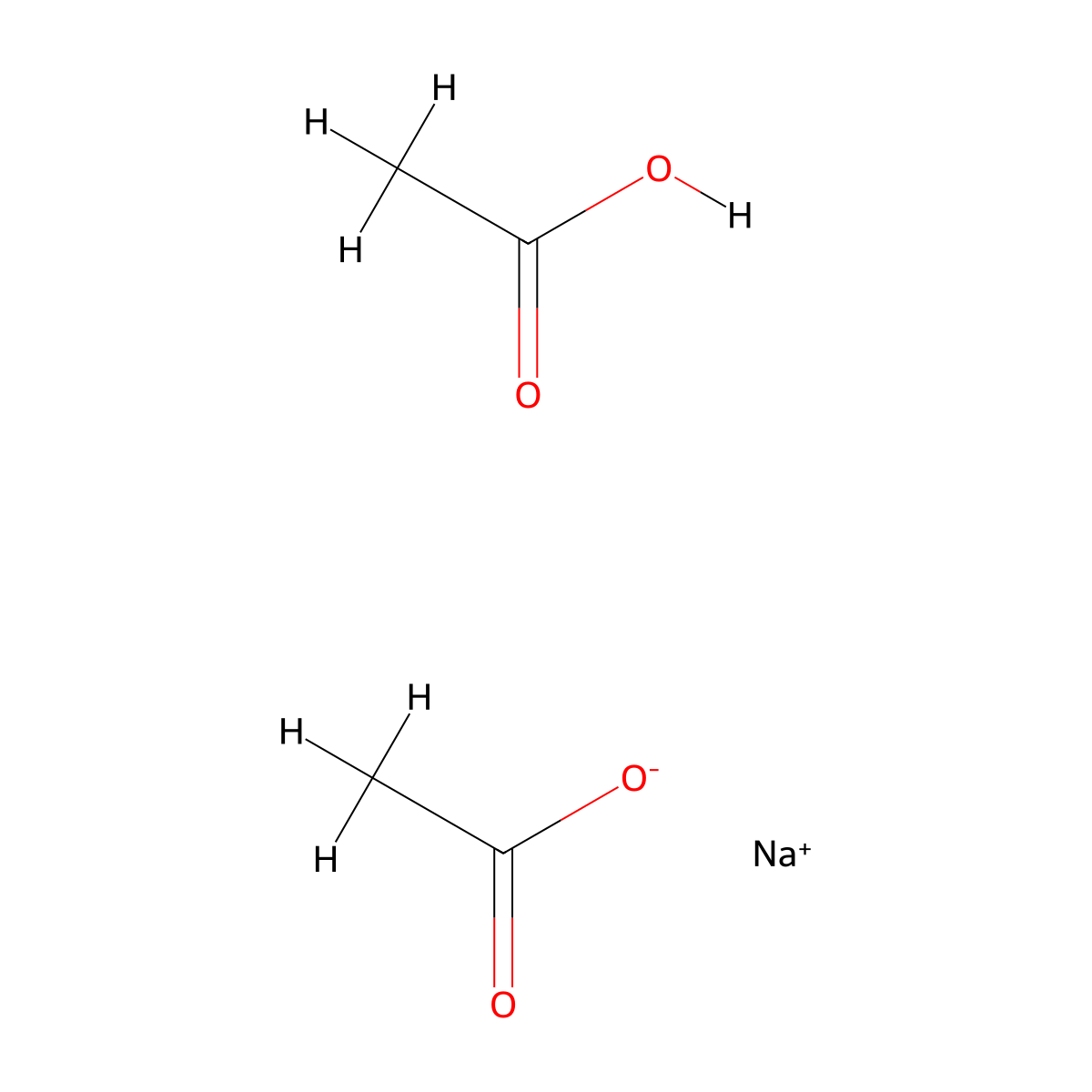 sodium;acetic acid;acetate molecular structure, CAS 126-96-5