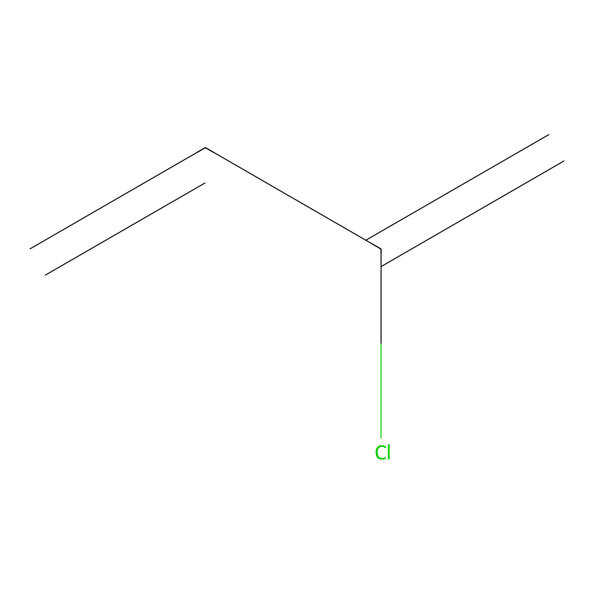 Chloroprene molecular structure, CAS 126-99-8