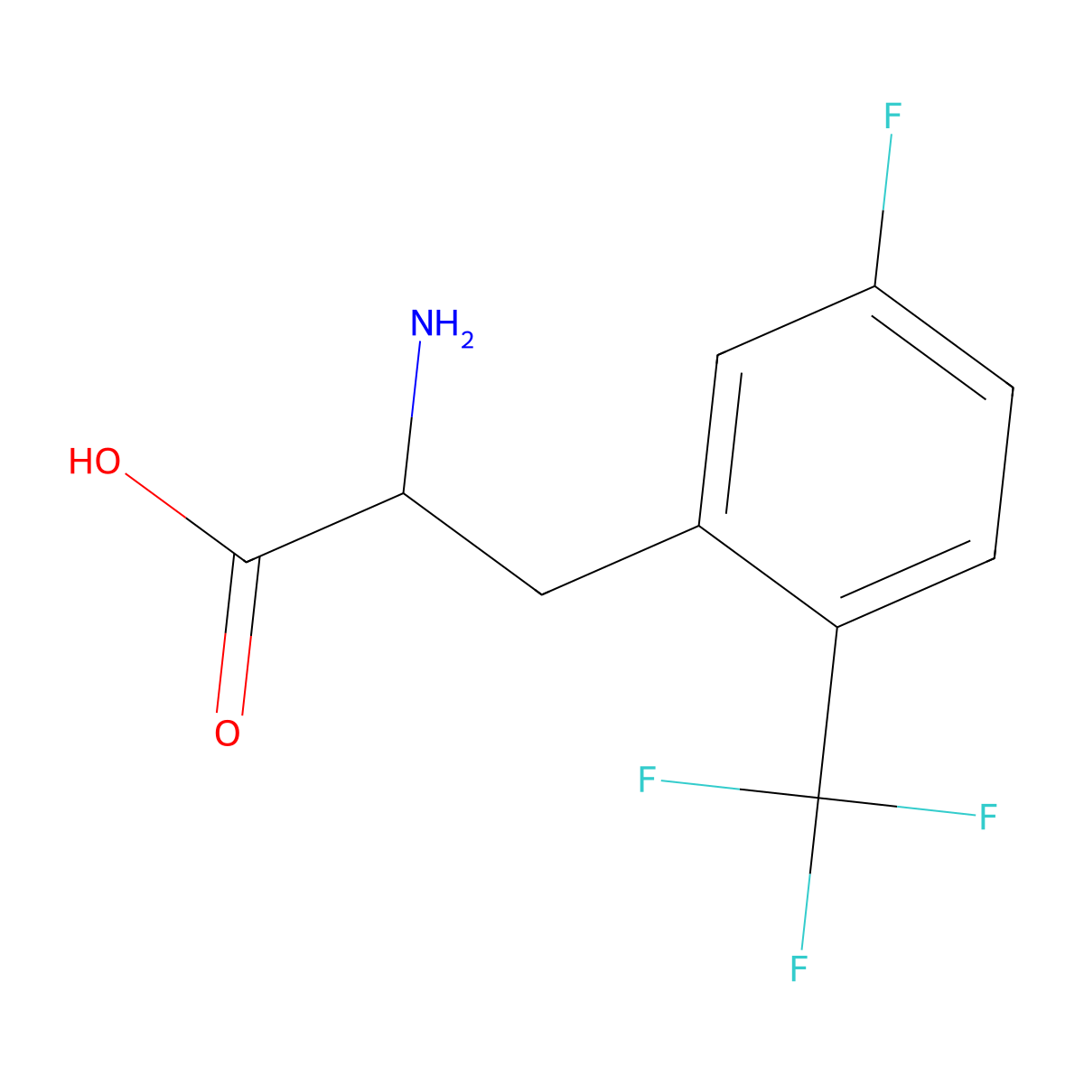 2-amino-3-[5-fluoro-2-(trifluoromethyl)phenyl]propanoic Acid molecular structure, CAS 1260002-41-2