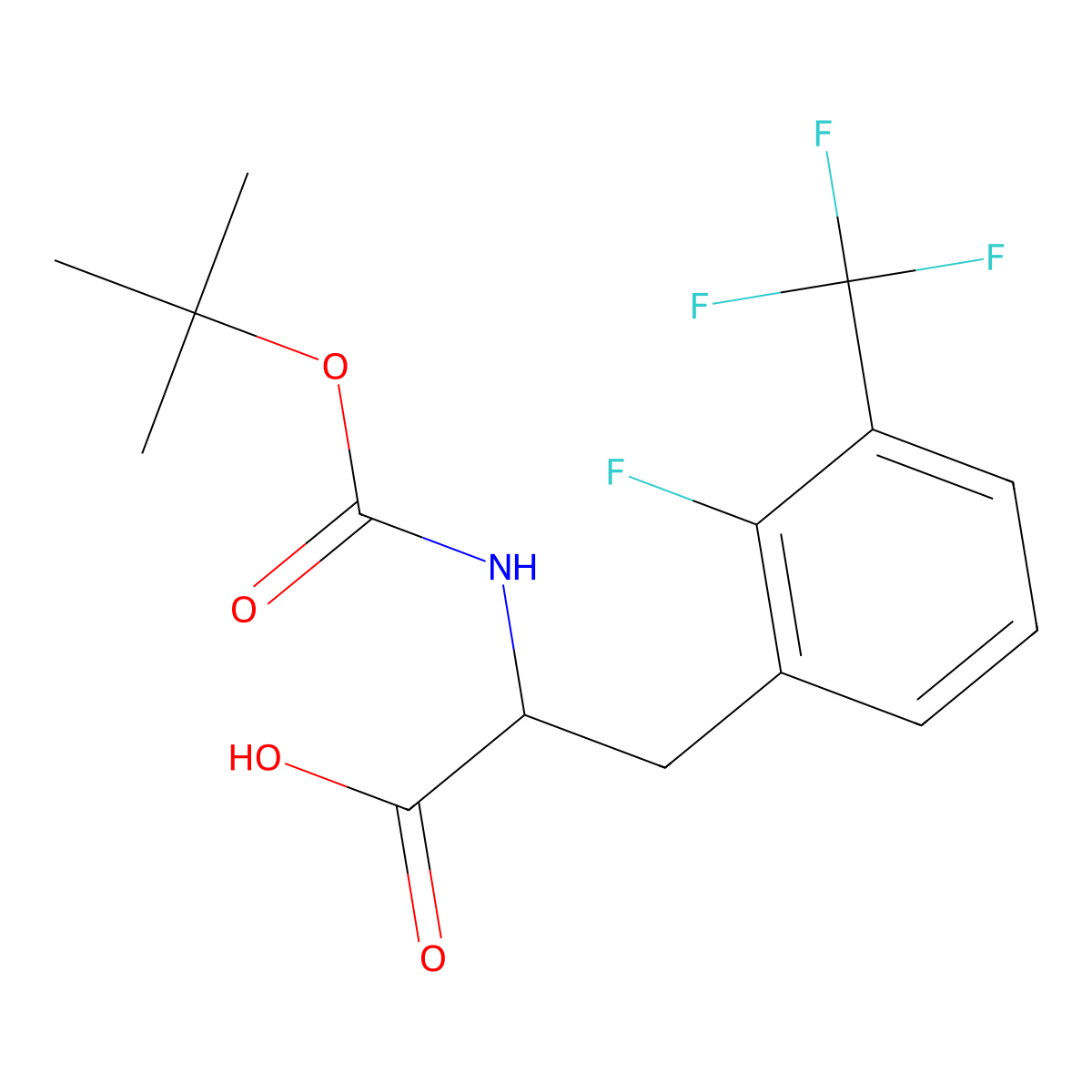 2-{[(Tert-butoxy)carbonyl]amino}-3-[2-fluoro-3-(trifluoromethyl)phenyl]propanoicacid molecular structure, CAS 1260002-45-6