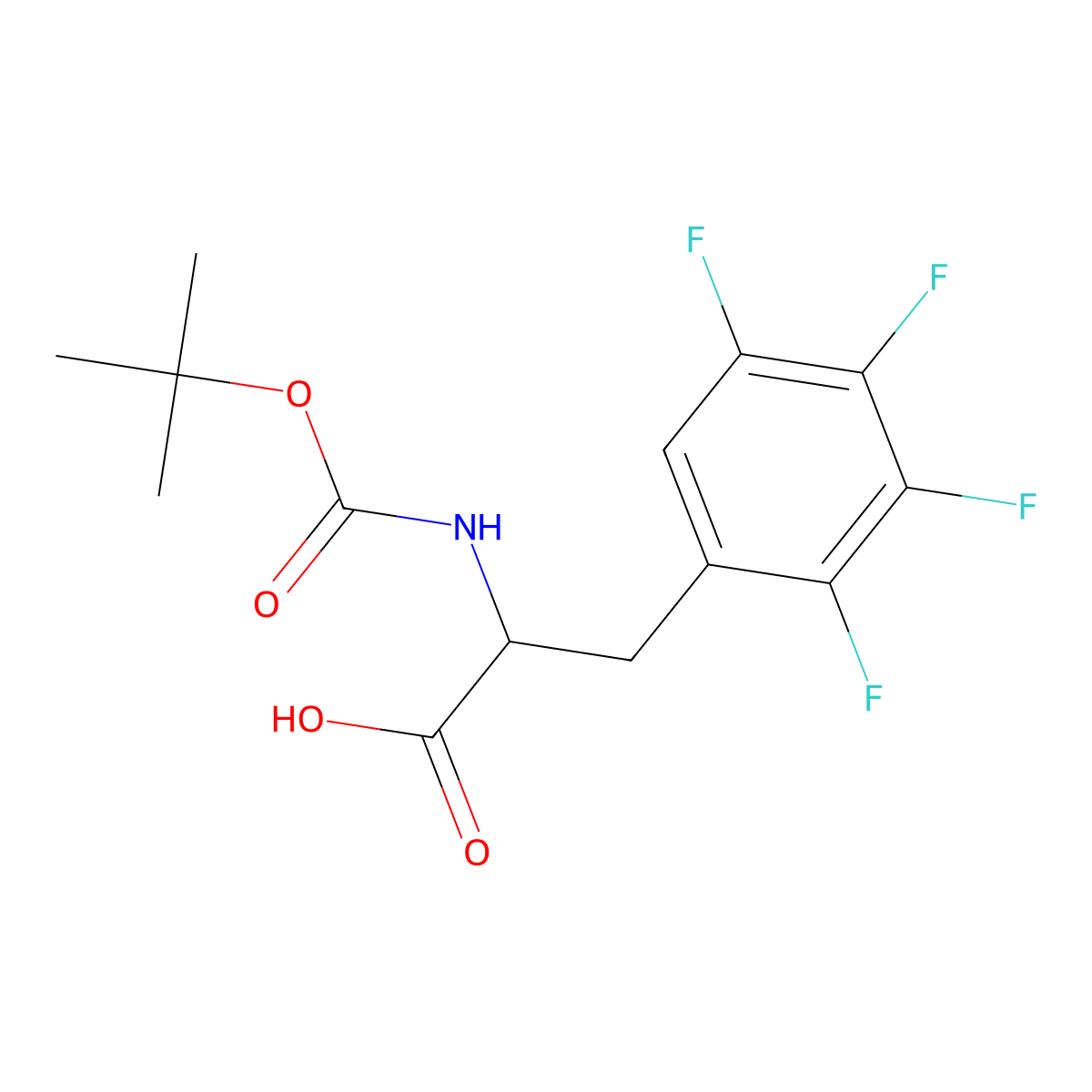 2-{[(Tert-butoxy)carbonyl]amino}-3-(2,3,4,5-tetrafluorophenyl)propanoic acid molecular structure, CAS 1260002-59-2