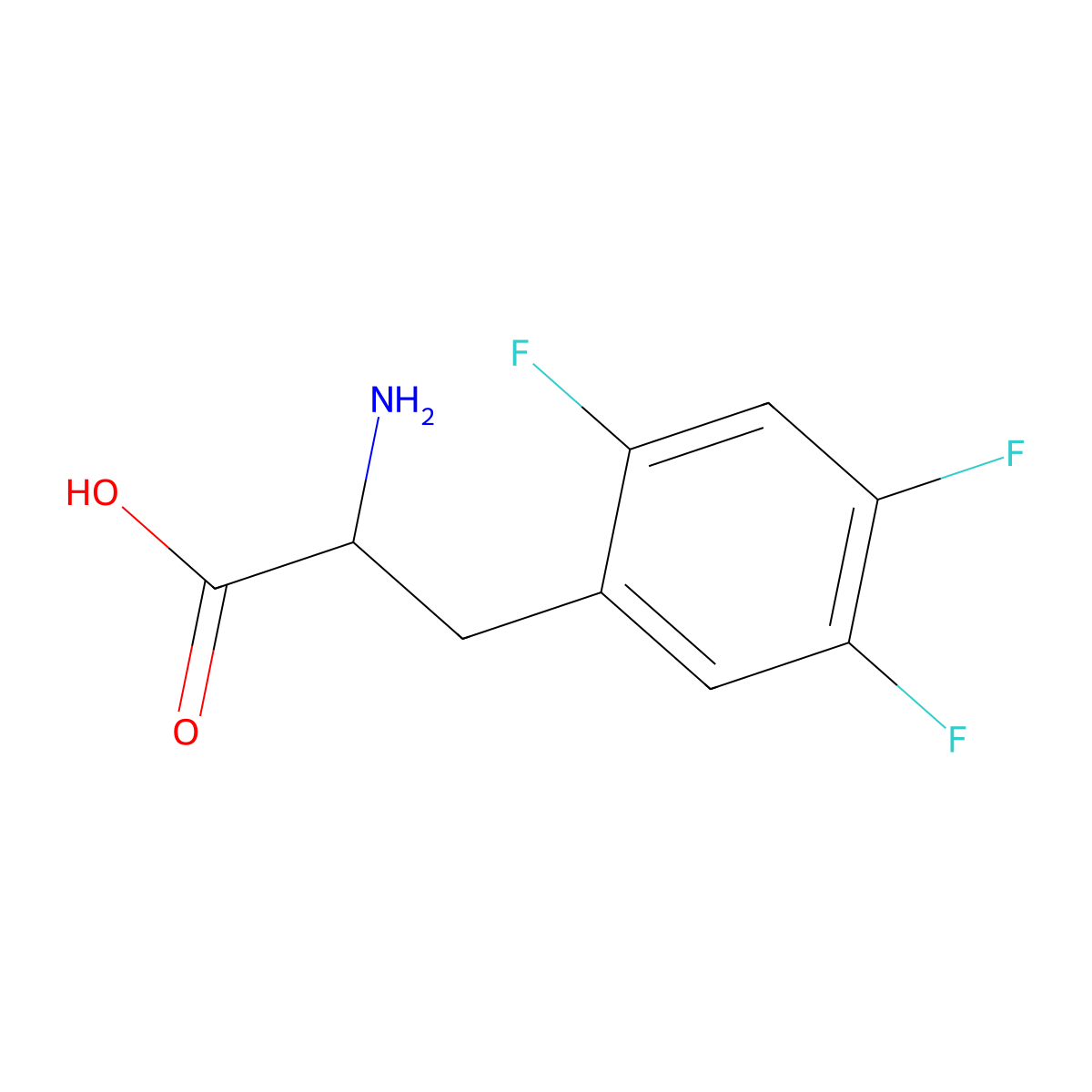 2-amino-3-(2,4,5-trifluorophenyl)propanoic Acid molecular structure, CAS 1260002-73-0