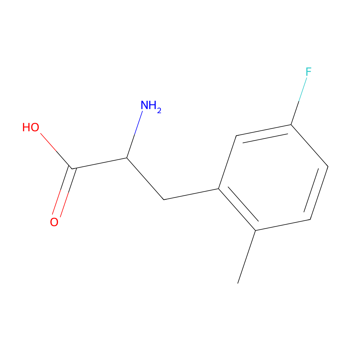 2-Amino-3-(5-fluoro-2-methylphenyl)propanoic acid molecular structure, CAS 1260003-81-3