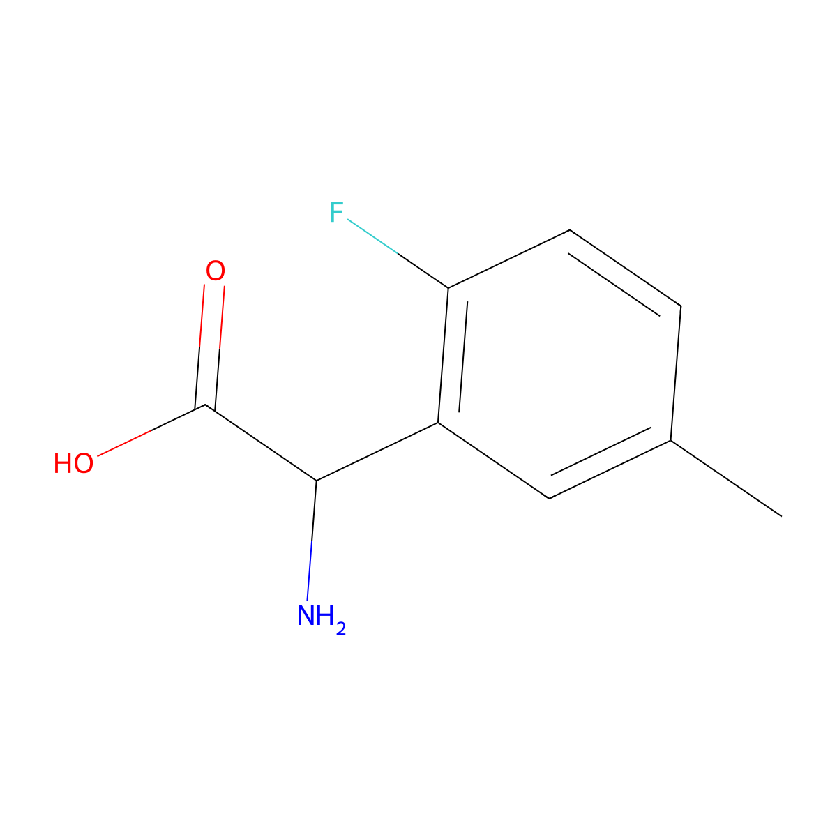 2-Fluoro-5-methyl-DL-phenylglycine molecular structure, CAS 1260004-37-2