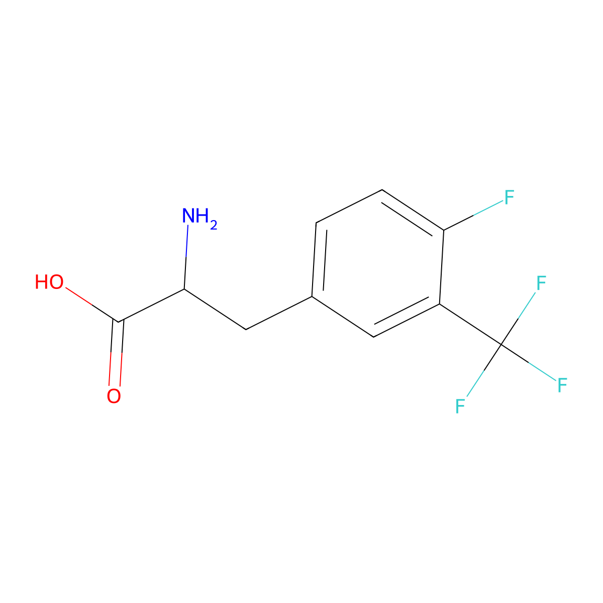 2-amino-3-[4-fluoro-3-(trifluoromethyl)phenyl]propanoic Acid molecular structure, CAS 1260004-58-7