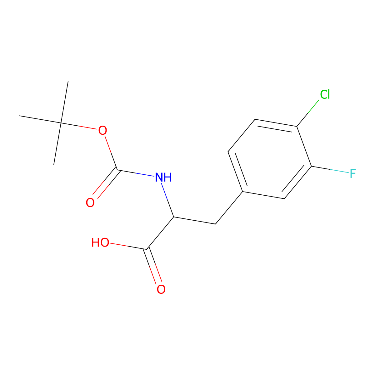 N-(tert-Butoxycarbonyl)-4-chloro-3-fluorophenylalanine molecular structure, CAS 1260004-84-9