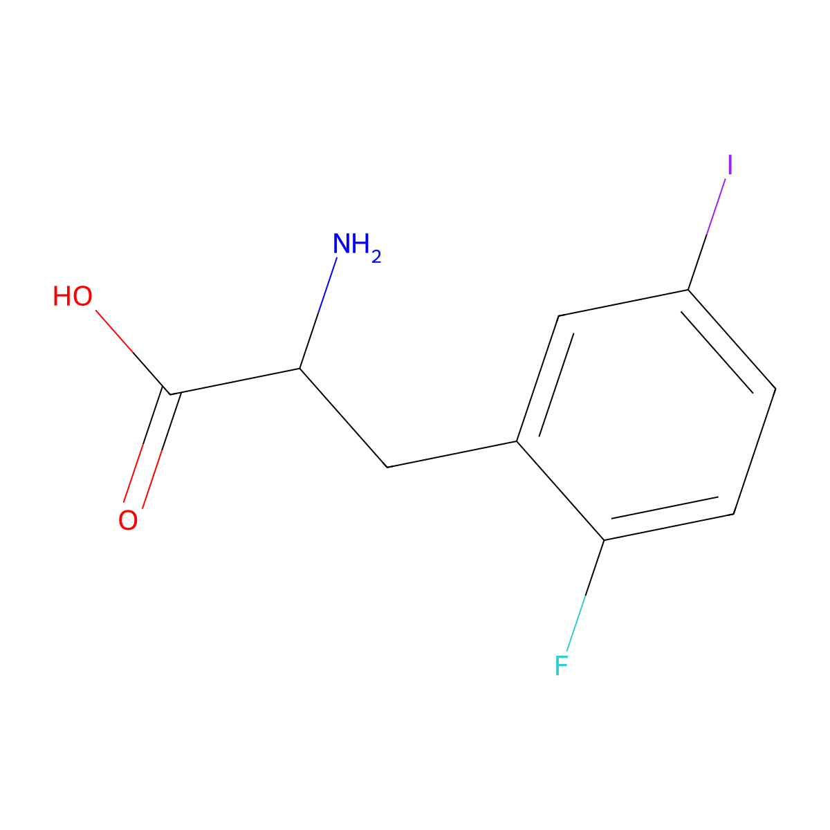 2-Amino-3-(2-fluoro-5-iodophenyl)propanoic acid molecular structure, CAS 1260007-34-8