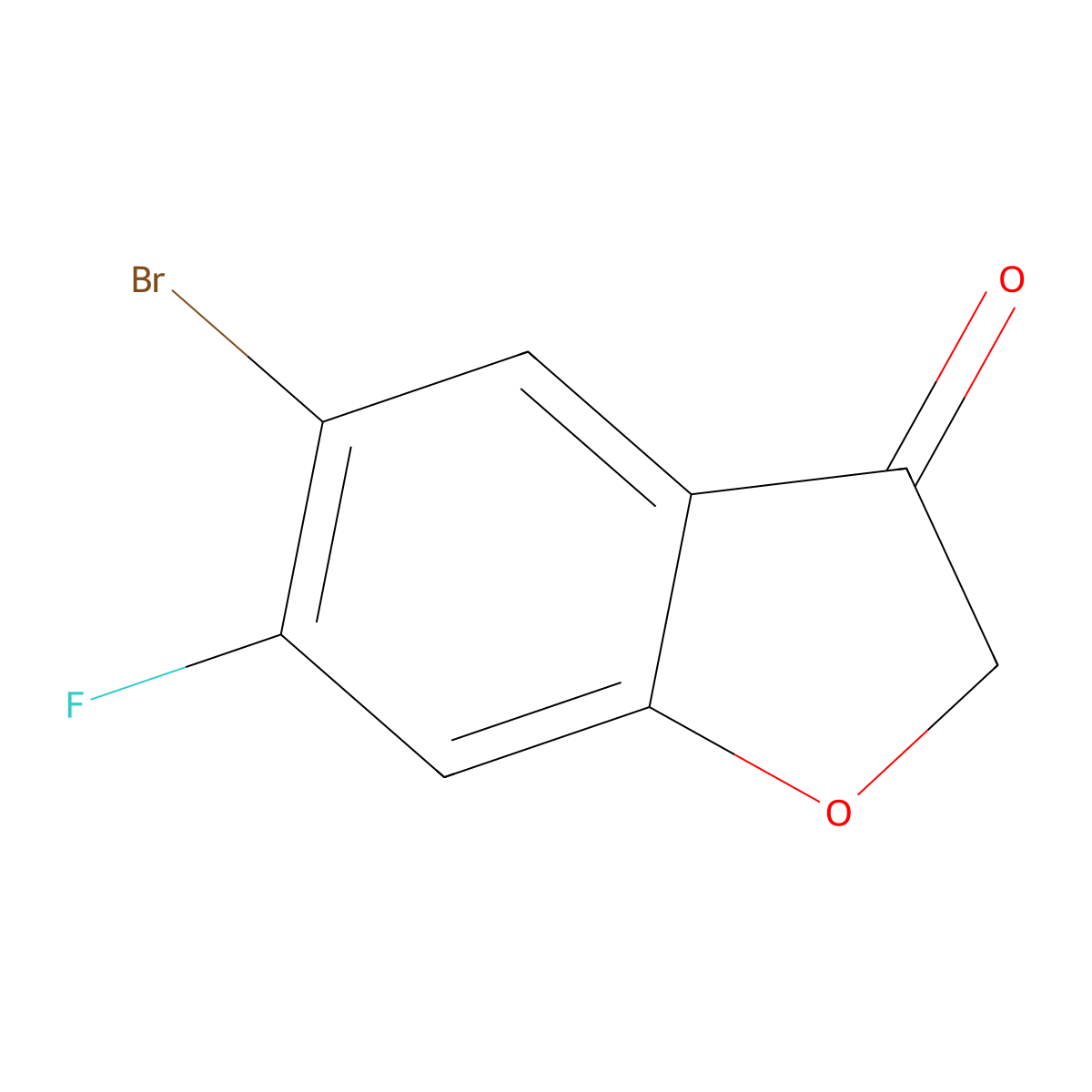 5-Bromo-6-fluoro-2,3-dihydro-1-benzofuran-3-one molecular structure, CAS 1260007-95-1