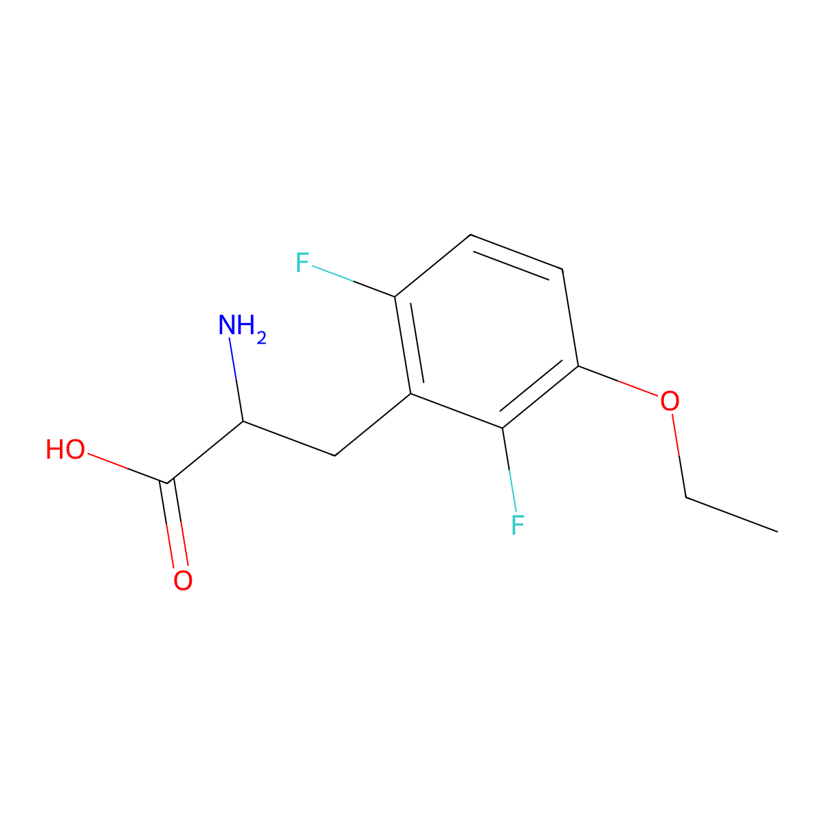 3-Ethoxy-2,6-difluoro-DL-phenylalanine molecular structure, CAS 1260007-97-3