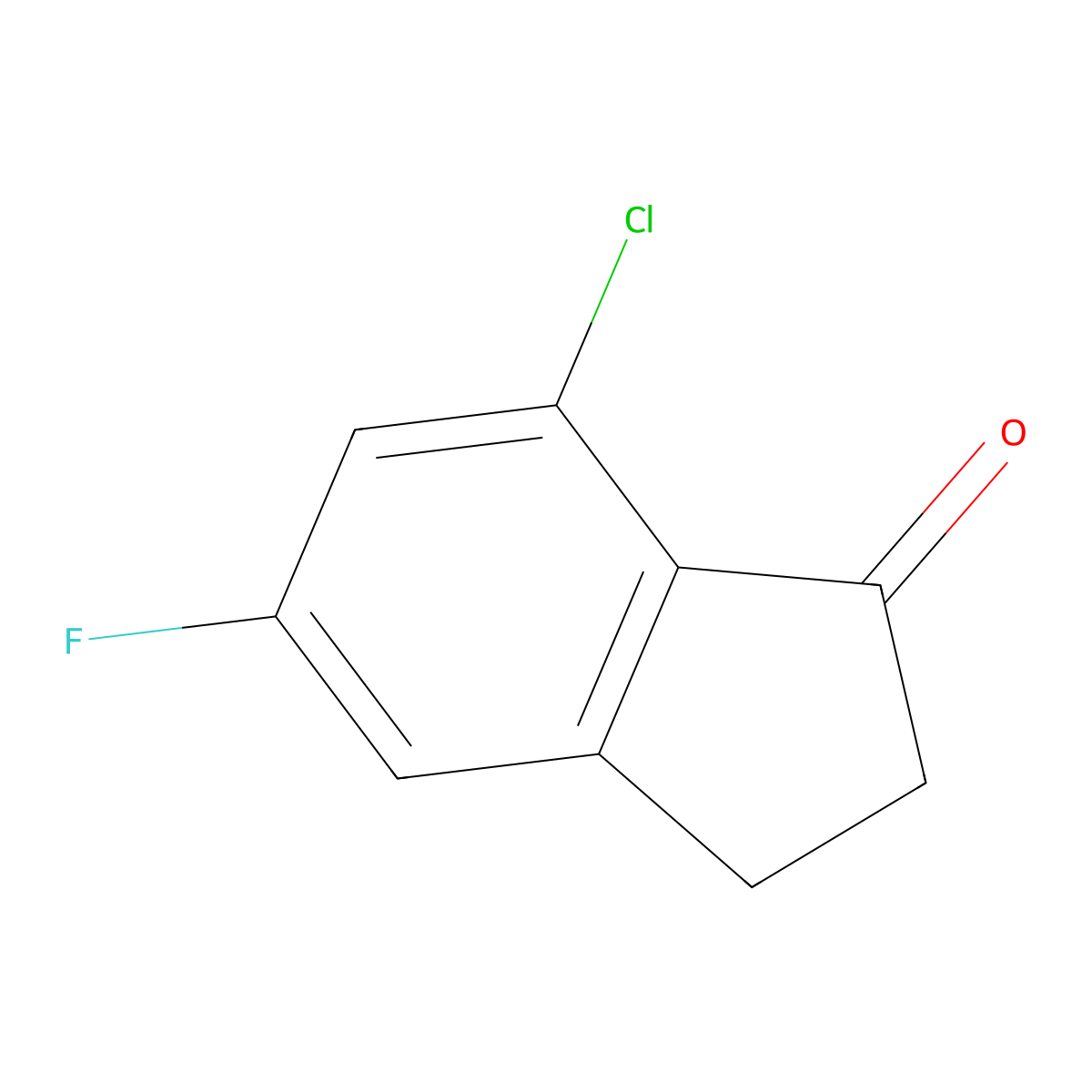 7-Chloro-5-fluoro-2,3-dihydro-1H-inden-1-one molecular structure, CAS 1260008-48-7