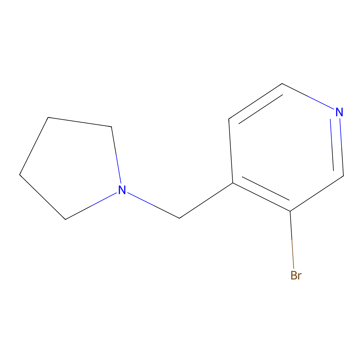 3-Bromo-4-(pyrrolidin-1-ylmethyl)pyridine molecular structure, CAS 1260009-55-9
