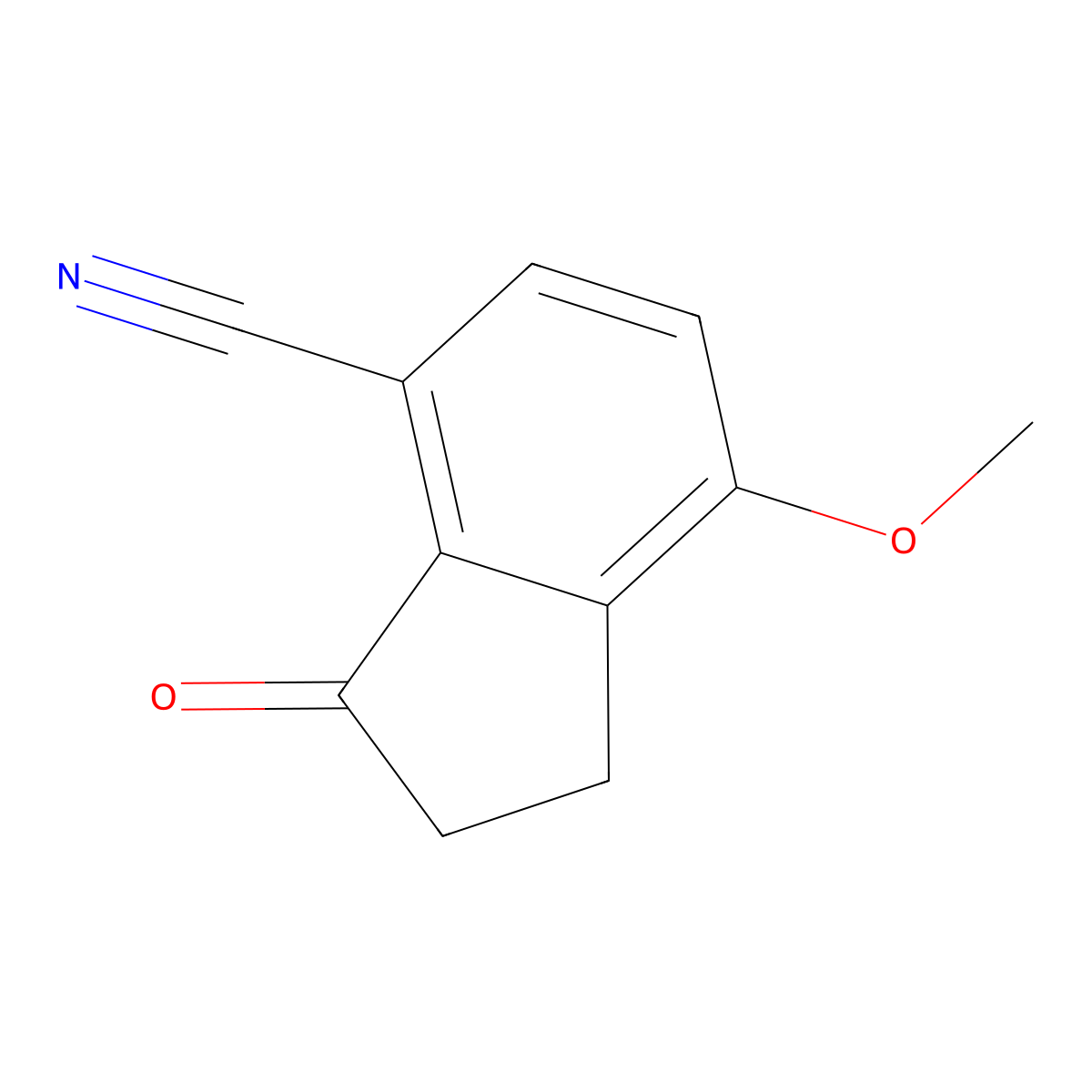 7-methoxy-3-oxo-2,3-dihydro-1H-indene-4-carbonitrile molecular structure, CAS 1260009-78-6
