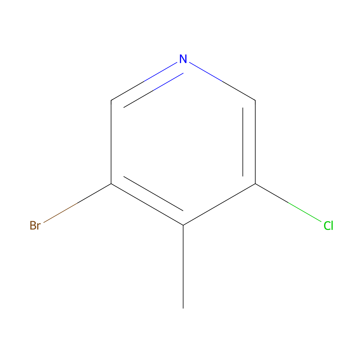3-Bromo-5-chloro-4-methylpyridine molecular structure, CAS 1260010-08-9