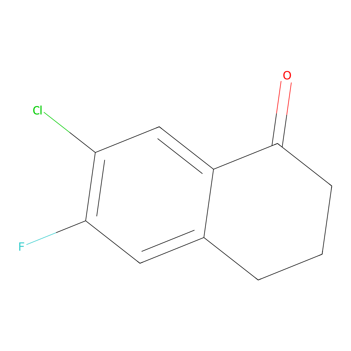 7-Chloro-6-fluoro-3,4-dihydronaphthalen-1(2H)-one molecular structure, CAS 1260010-66-9