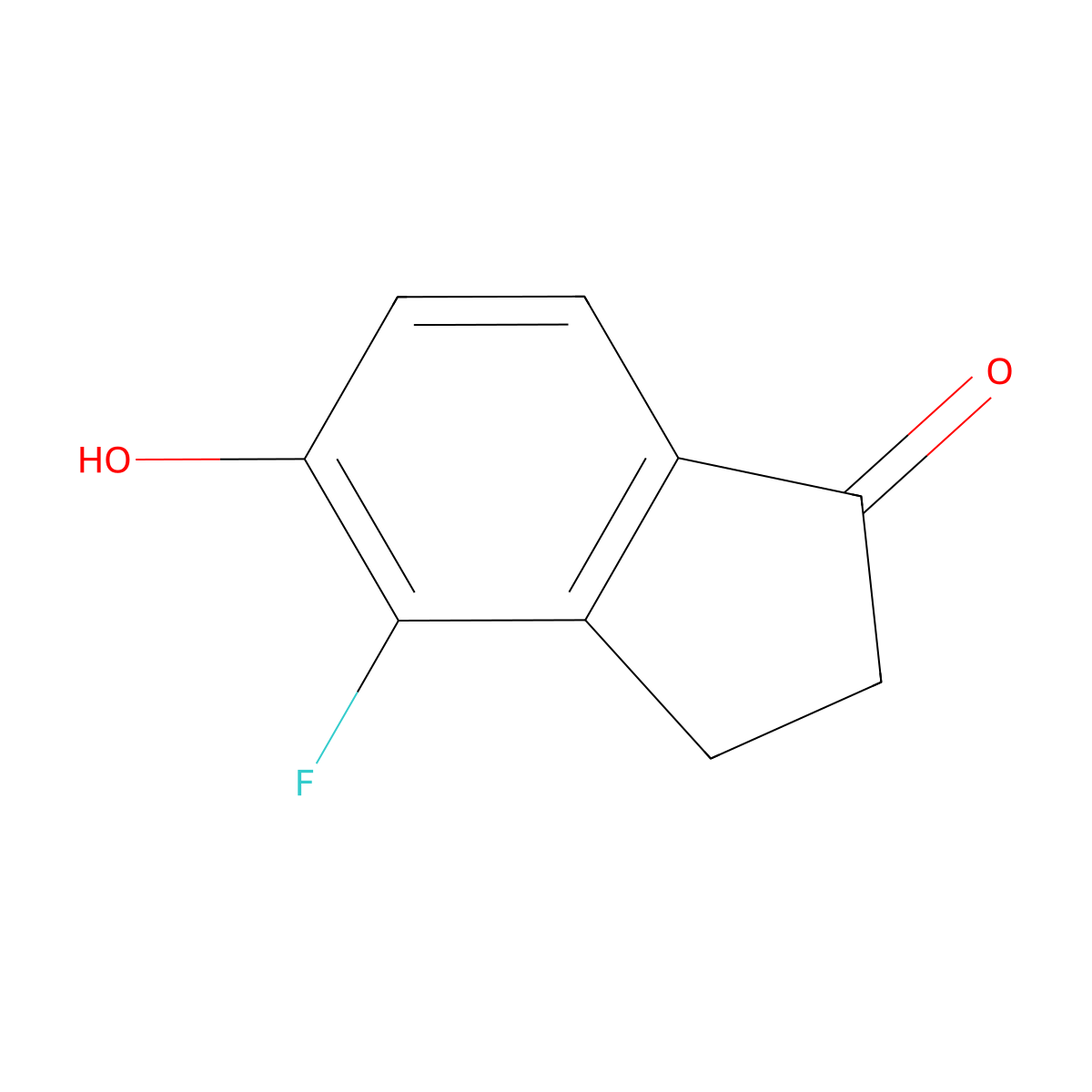 4-fluoro-5-hydroxy-2,3-dihydro-1H-inden-1-one molecular structure, CAS 1260011-02-6