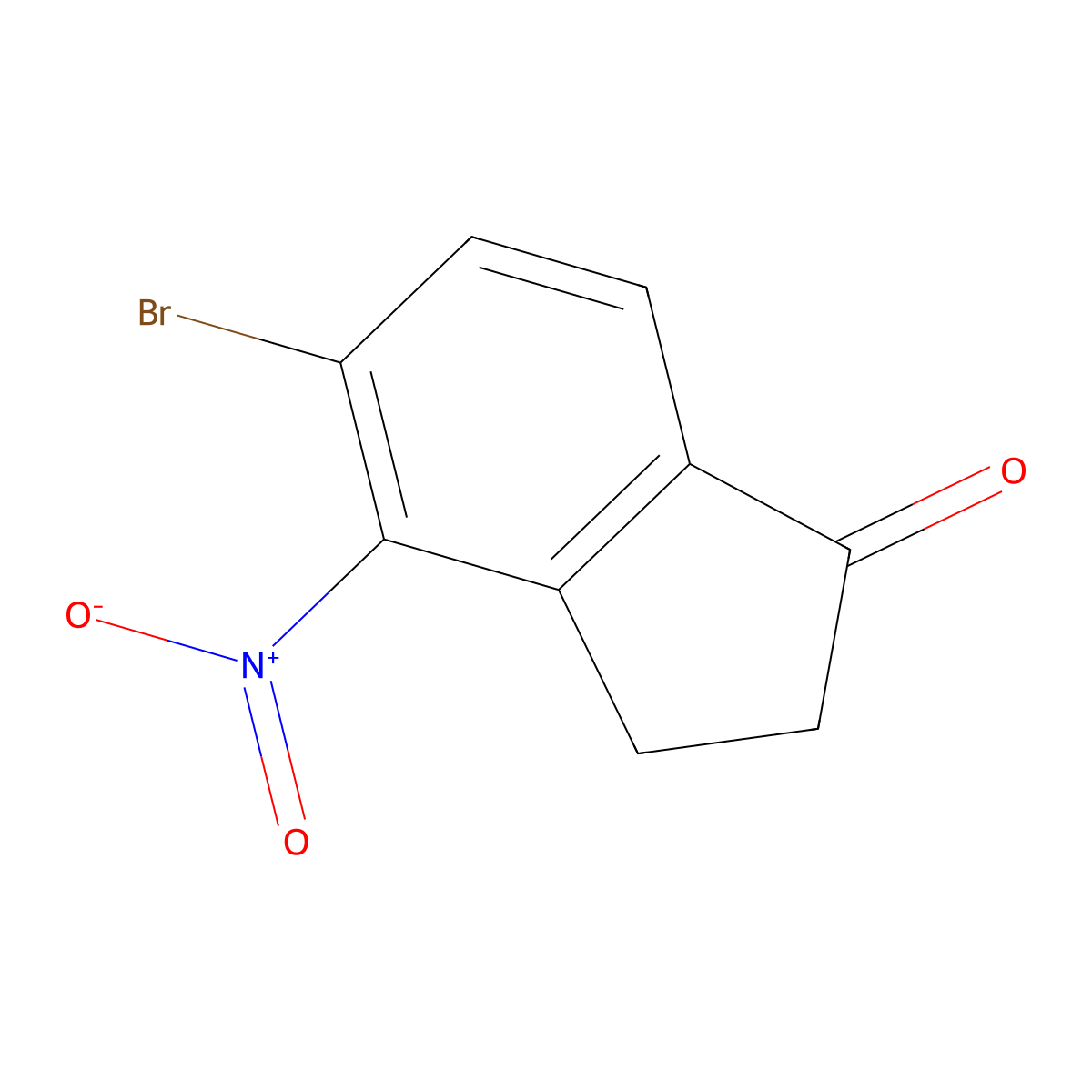5-bromo-4-nitro-2,3-dihydro-1H-inden-1-one molecular structure, CAS 1260011-21-9