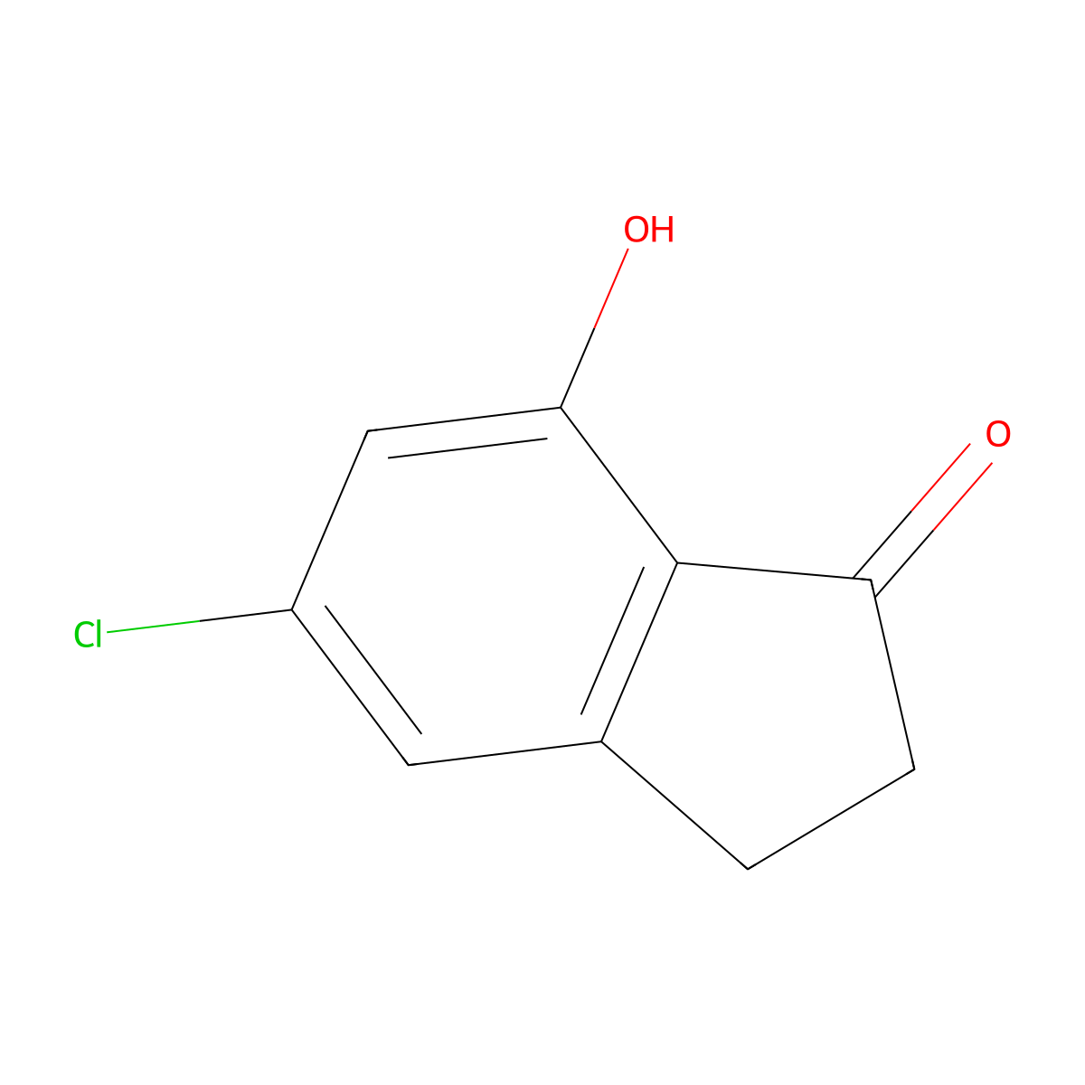 5-Chloro-7-hydroxy-2,3-dihydro-1H-inden-1-one molecular structure, CAS 1260011-25-3