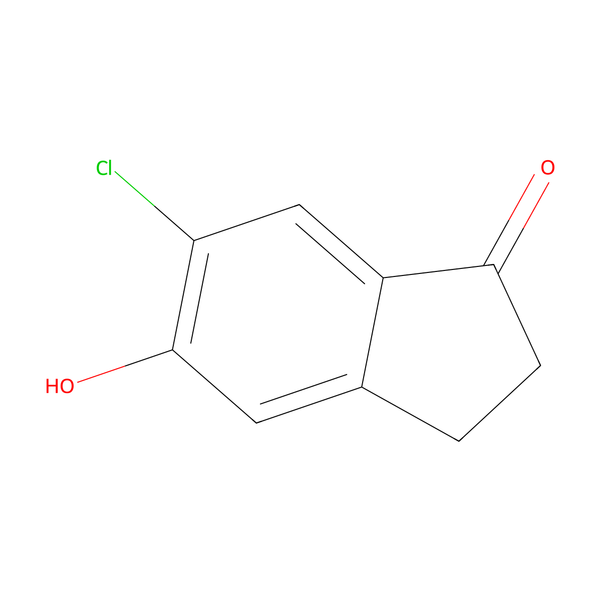 6-chloro-5-hydroxy-2,3-dihydro-1H-inden-1-one molecular structure, CAS 1260012-31-4