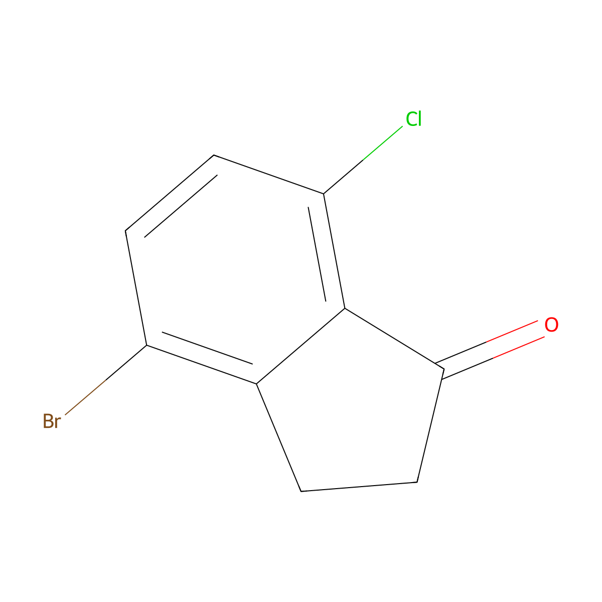 4-bromo-7-chloro-2,3-dihydro-1H-inden-1-one molecular structure, CAS 1260013-03-3