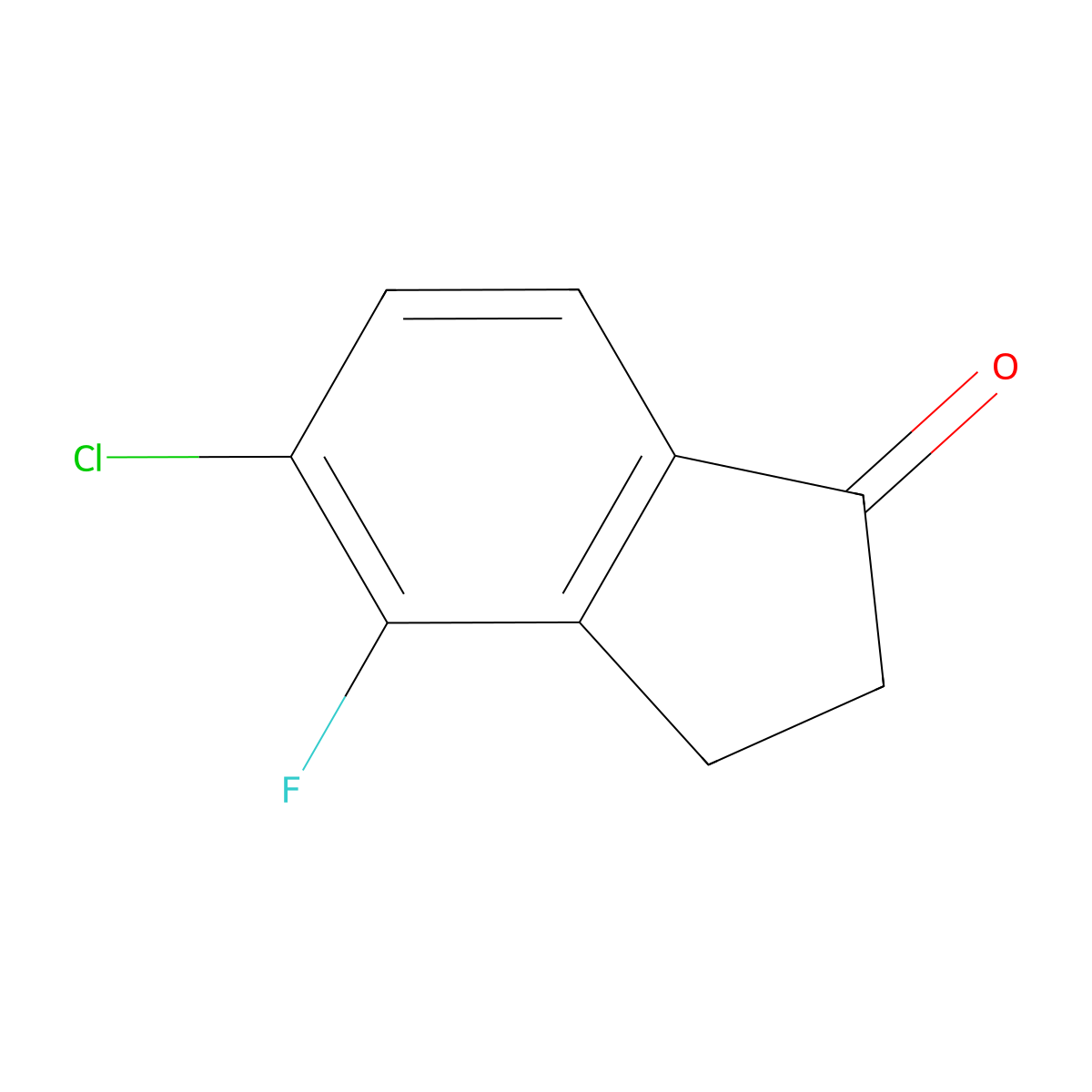 5-chloro-4-fluoro-2,3-dihydro-1H-inden-1-one molecular structure, CAS 1260013-11-3