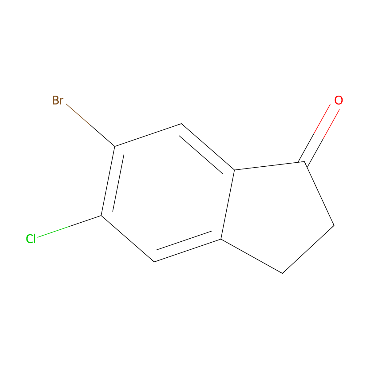 6-bromo-5-chloro-2,3-dihydro-1H-inden-1-one molecular structure, CAS 1260013-71-5