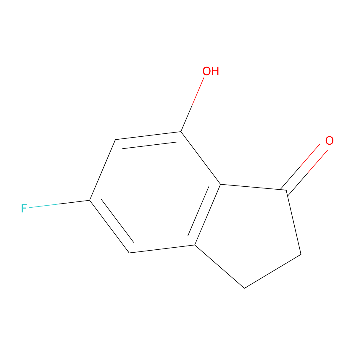 5-Fluoro-7-hydroxy-2,3-dihydro-1H-inden-1-one molecular structure, CAS 1260013-93-1