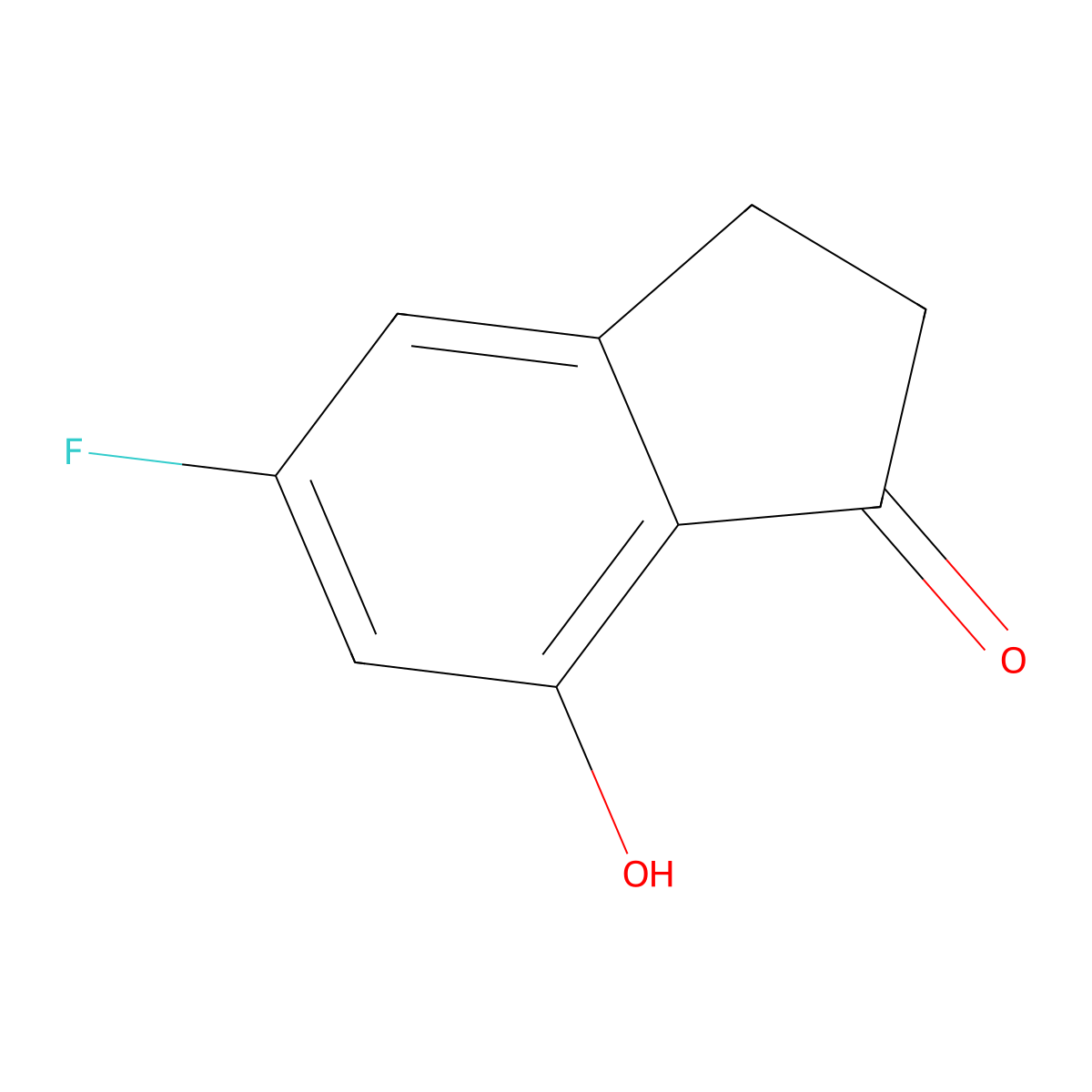 5-Fluoro-7-hydroxy-2,3-dihydro-1H-inden-1-one molecular structure, CAS 1260013-93-1