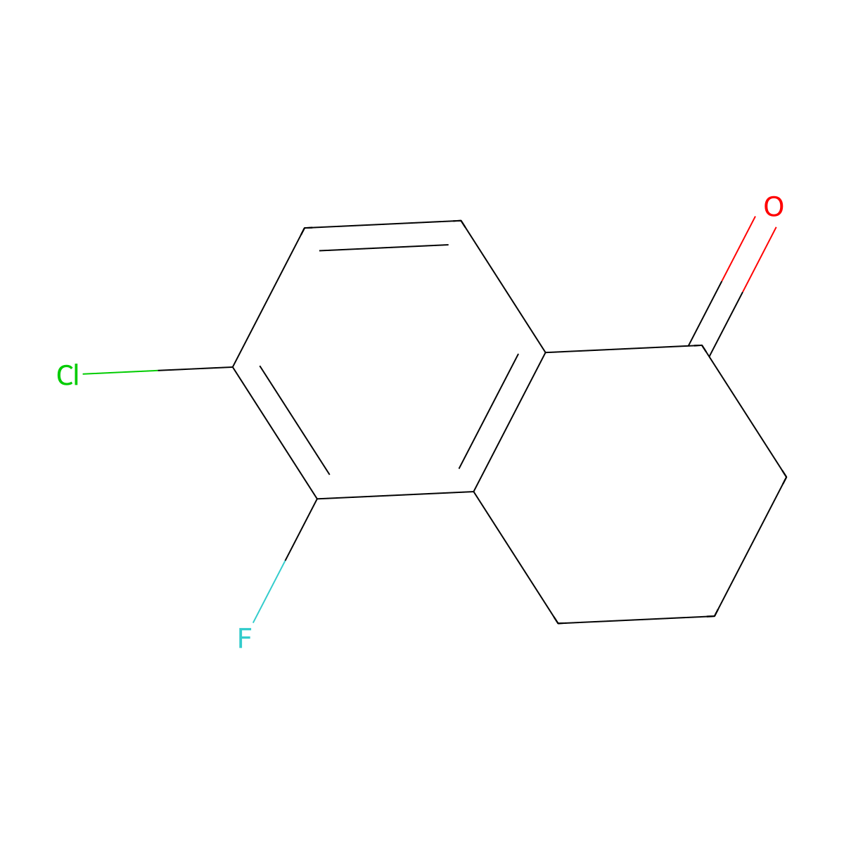 6-chloro-5-fluoro-3,4-dihydronaphthalen-1(2H)-one molecular structure, CAS 1260013-97-5