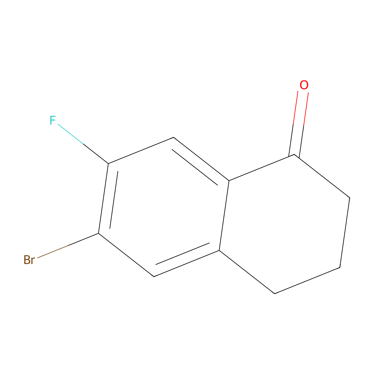 6-Bromo-7-fluoro-3,4-dihydronaphthalen-1(2H)-one molecular structure, CAS 1260014-69-4