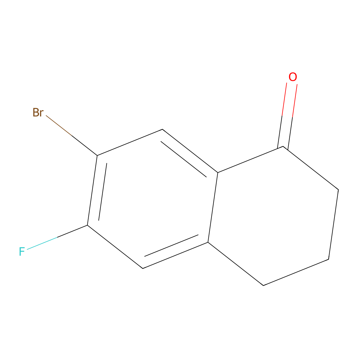 7-Bromo-6-fluoro-3,4-dihydronaphthalen-1(2H)-one molecular structure, CAS 1260014-75-2