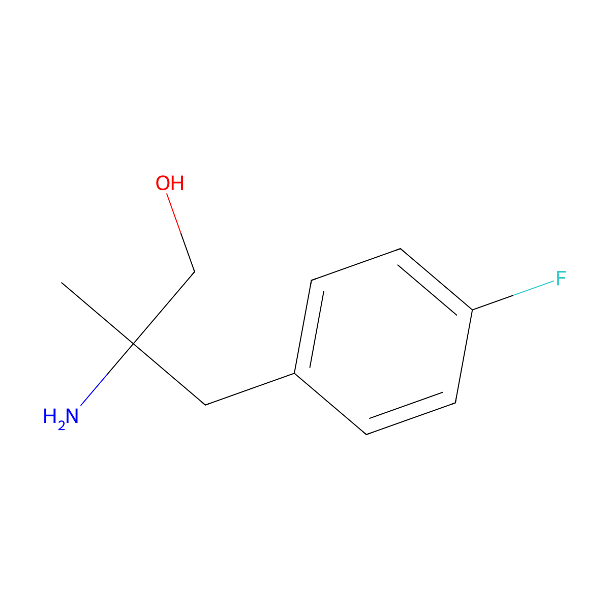 2-Amino-3-(4-fluorophenyl)-2-methylpropan-1-ol molecular structure, CAS 1260016-78-1