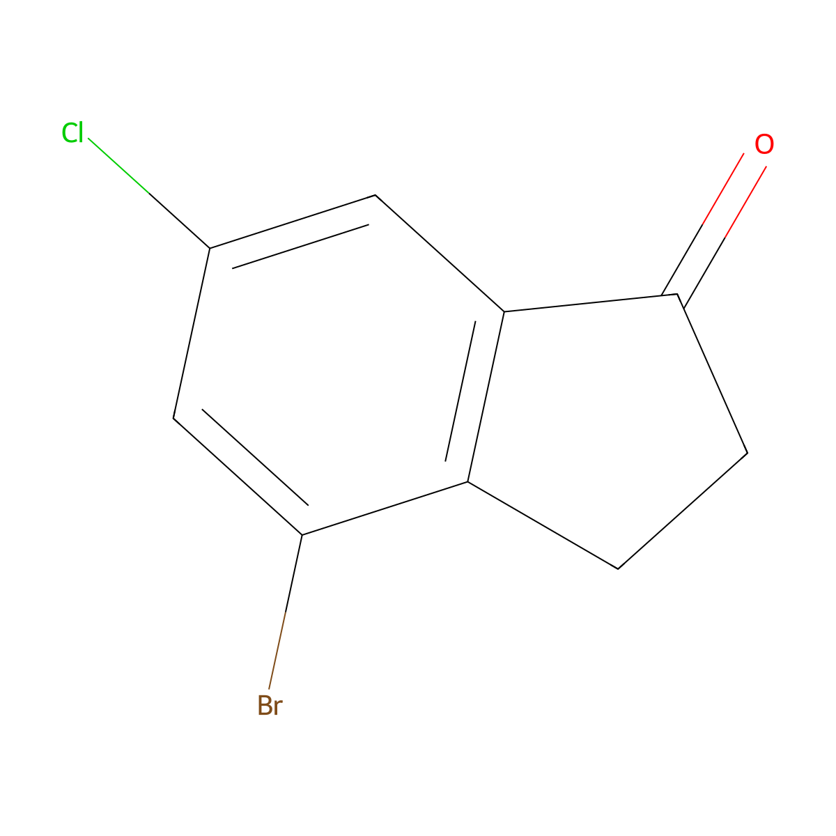 4-bromo-6-chloro-2,3-dihydro-1H-inden-1-one molecular structure, CAS 1260017-94-4