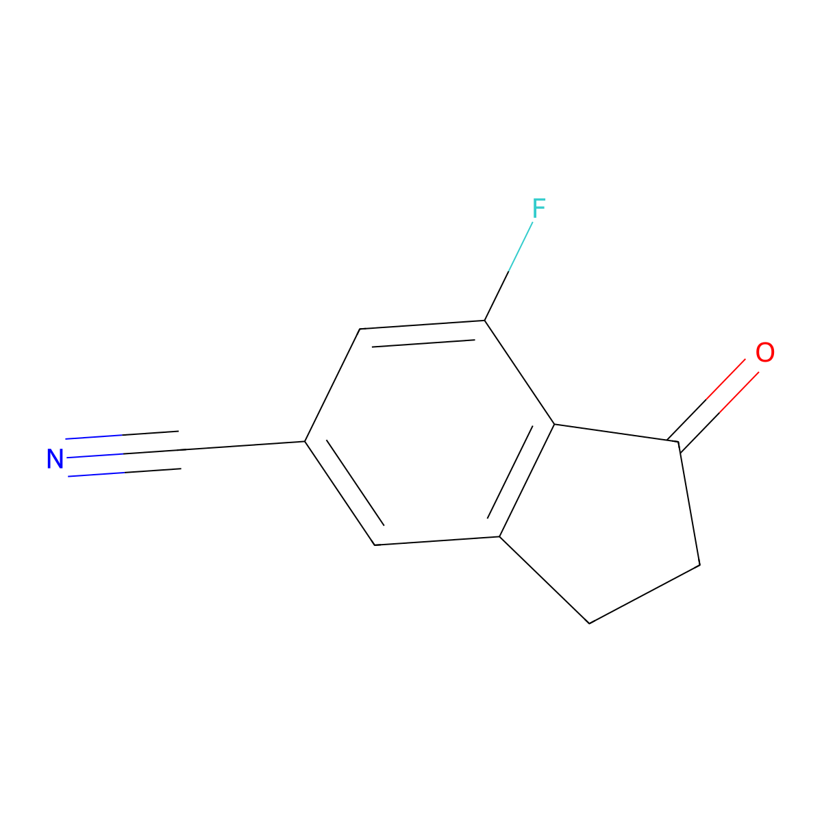 7-Fluoro-1-oxo-2,3-dihydro-1H-indene-5-carbonitrile molecular structure, CAS 1260017-98-8