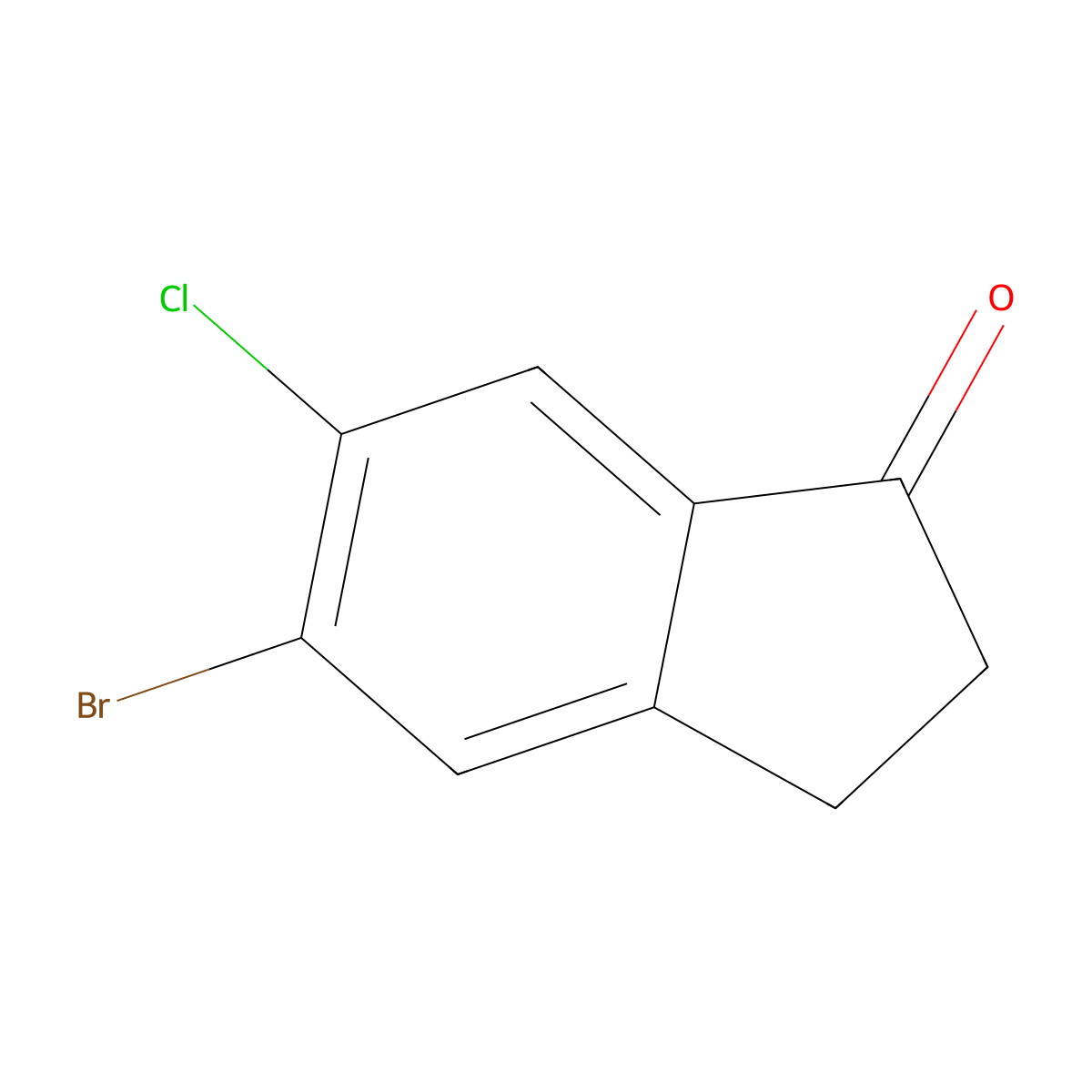 5-Bromo-6-chloro-indan-1-one molecular structure, CAS 1260018-10-7