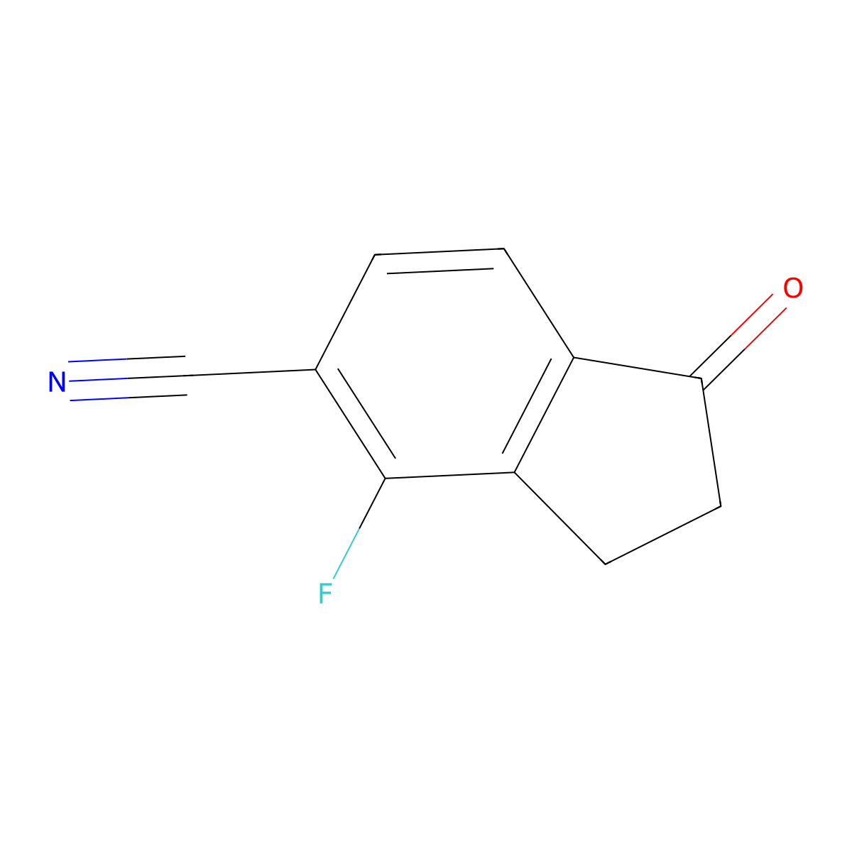 4-Fluoro-1-oxo-2,3-dihydro-1H-indene-5-carbonitrile molecular structure, CAS 1260018-22-1