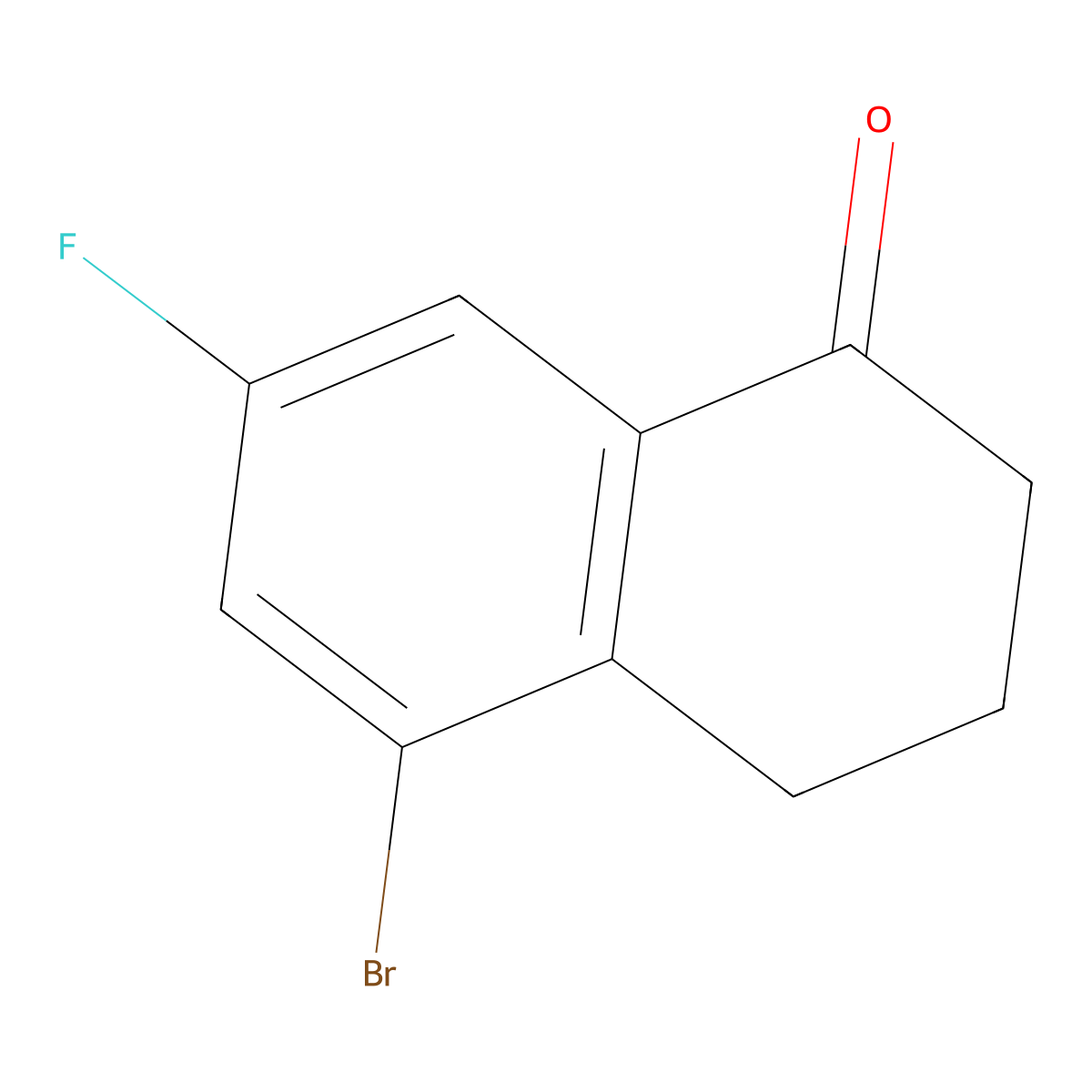 5-bromo-7-fluoro-3,4-dihydronaphthalen-1(2H)-one molecular structure, CAS 1260018-37-8