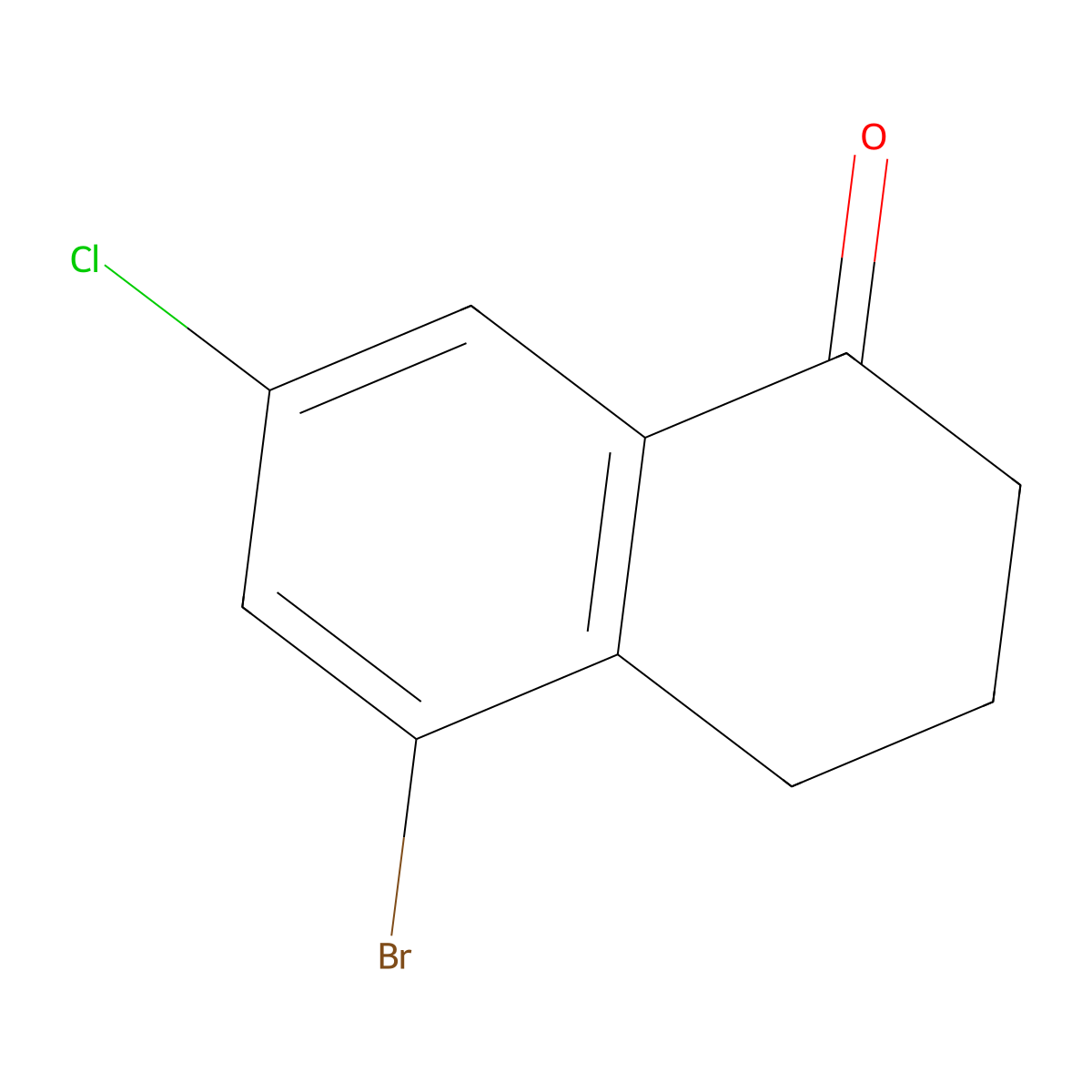 5-Bromo-7-chloro-3,4-dihydronaphthalen-1(2H)-one molecular structure, CAS 1260018-38-9