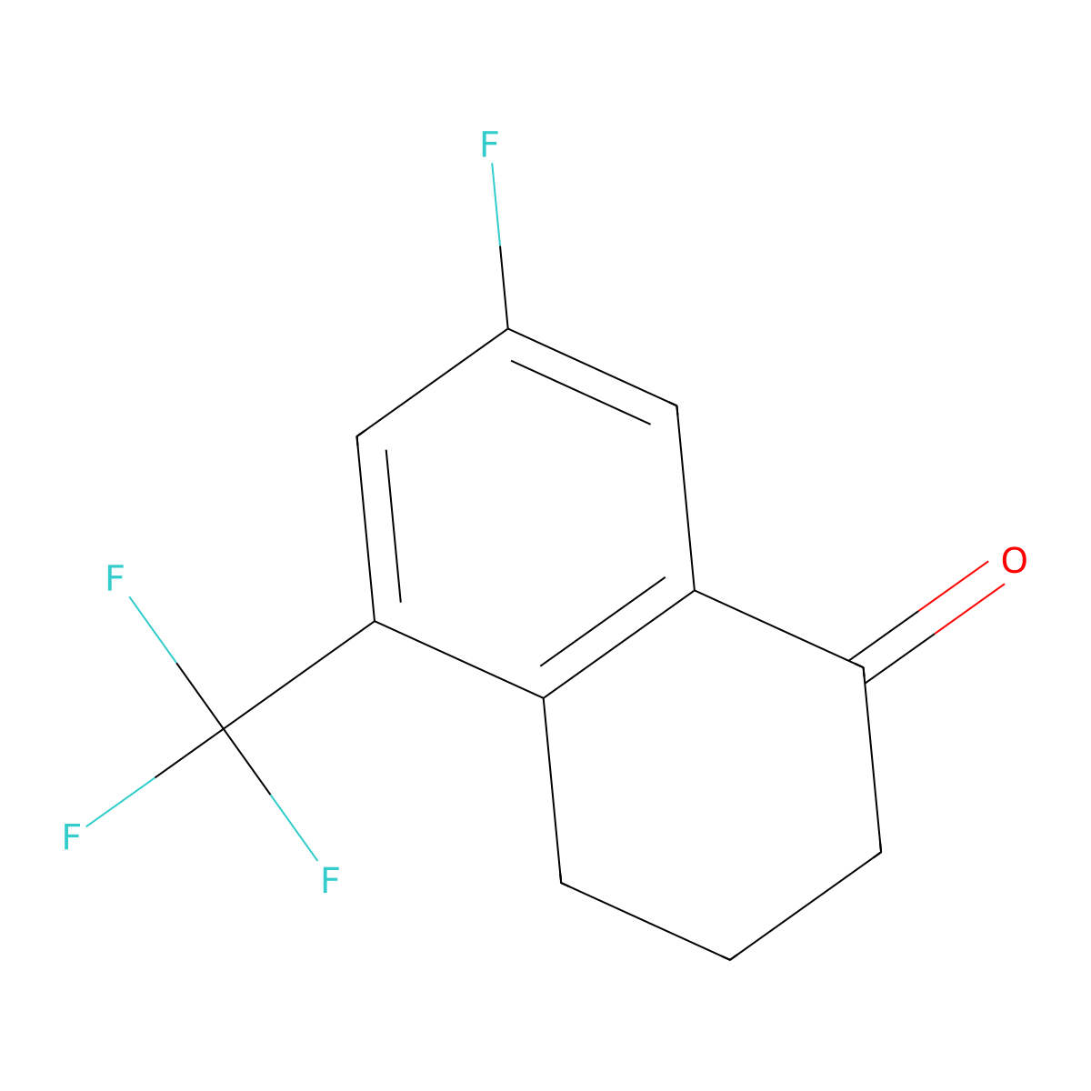 7-Fluoro-5-(trifluoromethyl)-3,4-dihydronaphthalen-1(2H)-one molecular structure, CAS 1260019-04-2