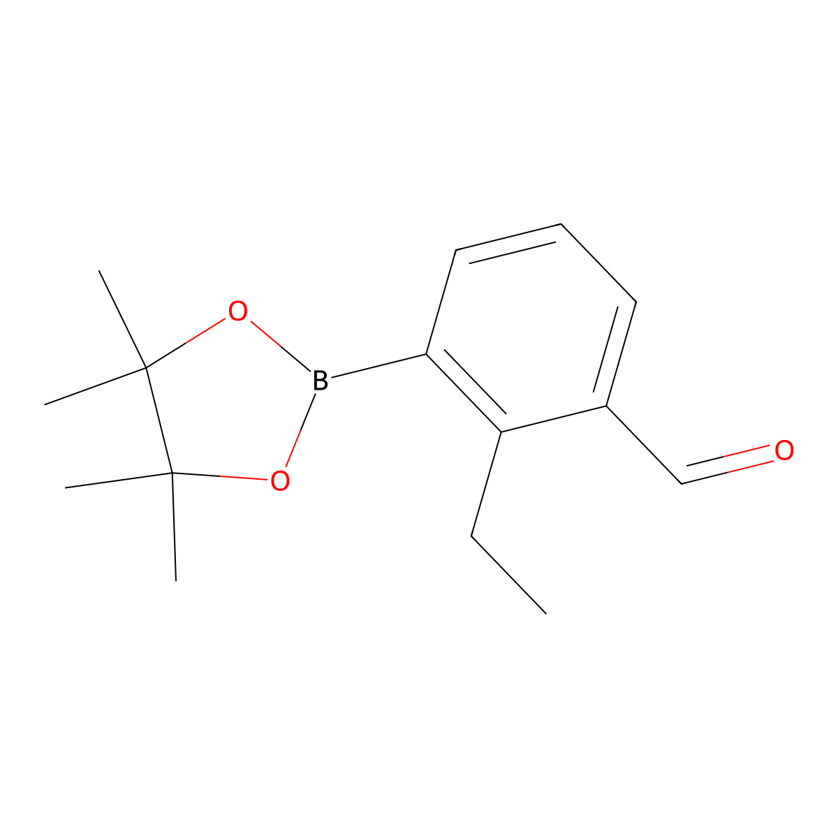 2-Ethyl-3-(4,4,5,5-tetramethyl-1,3,2-dioxaborolan-2-yl)benzaldehyde molecular structure, CAS 1260023-43-5